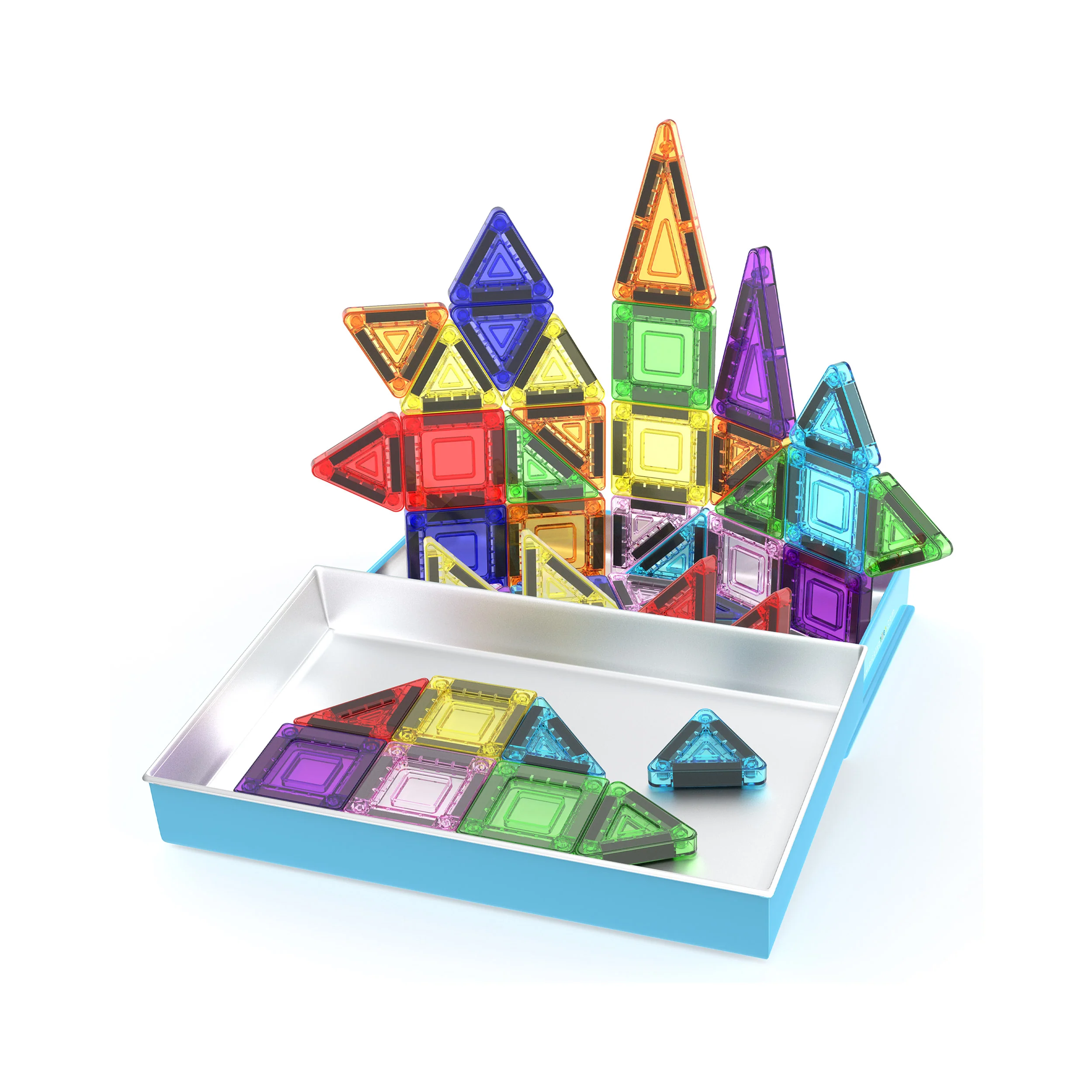 PicassoTiles Nano Magnetic Tiles Travel Set (40 Pieces) with Storage Tin