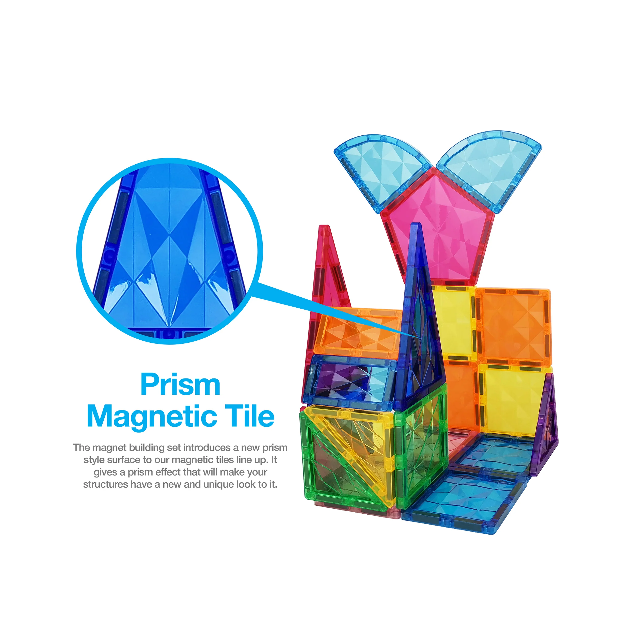 PicassoTiles Prism Magnetic Building Block Set (41 Pieces) - Image 3