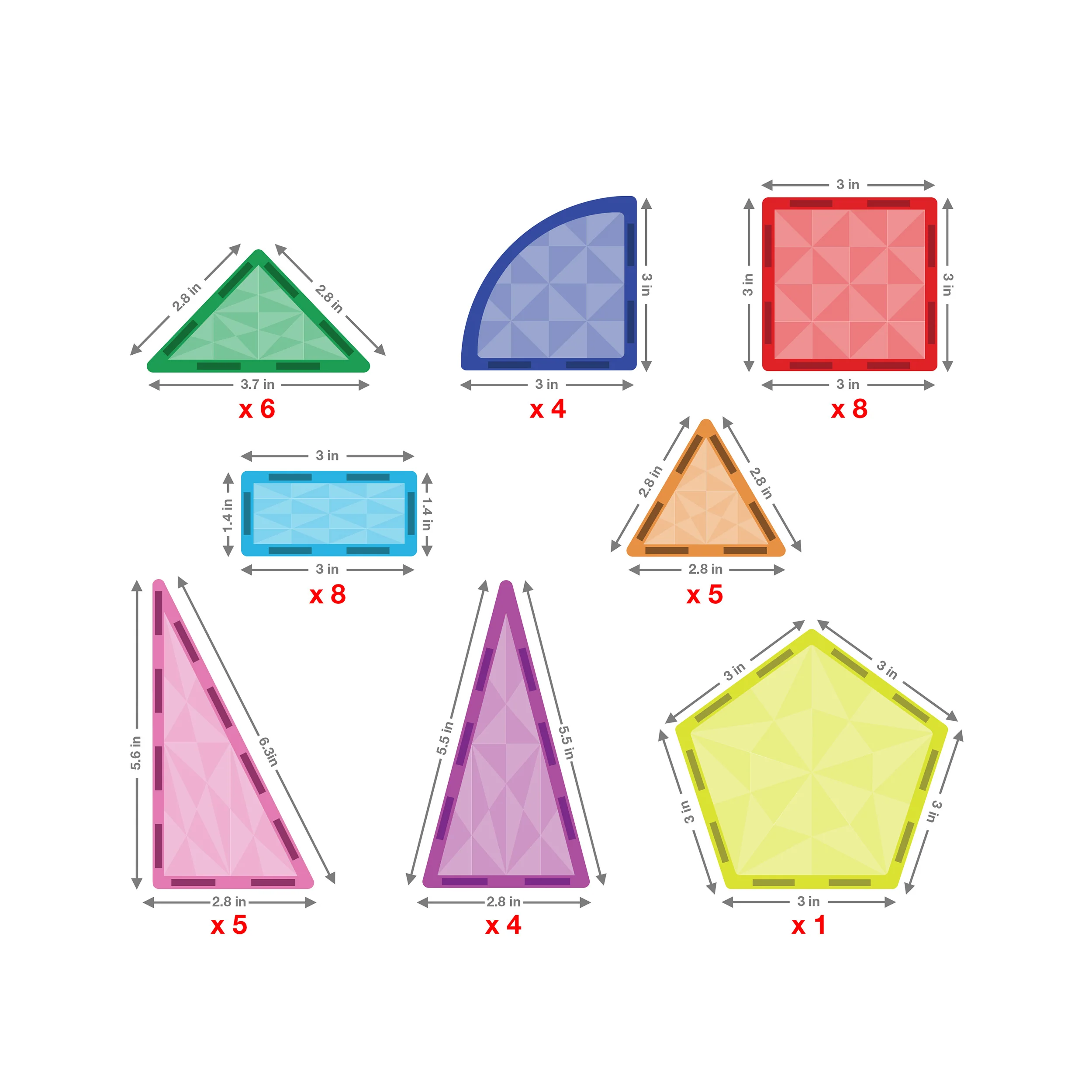 PicassoTiles Prism Magnetic Building Block Set (41 Pieces) - Image 6