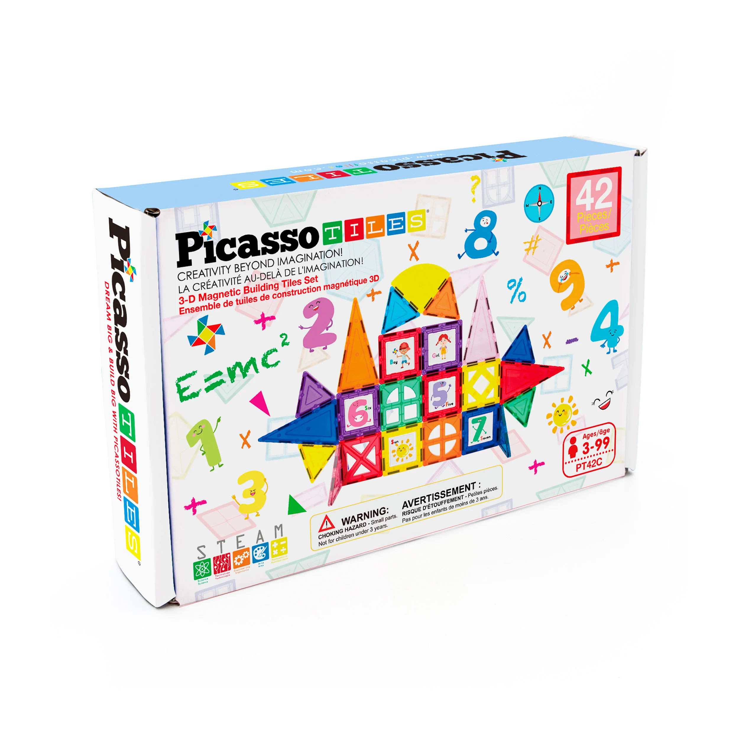 PicassoTiles Magnet Tile Toy Click-In Graphic Art Piece Set - 42 Pieces - Image 8