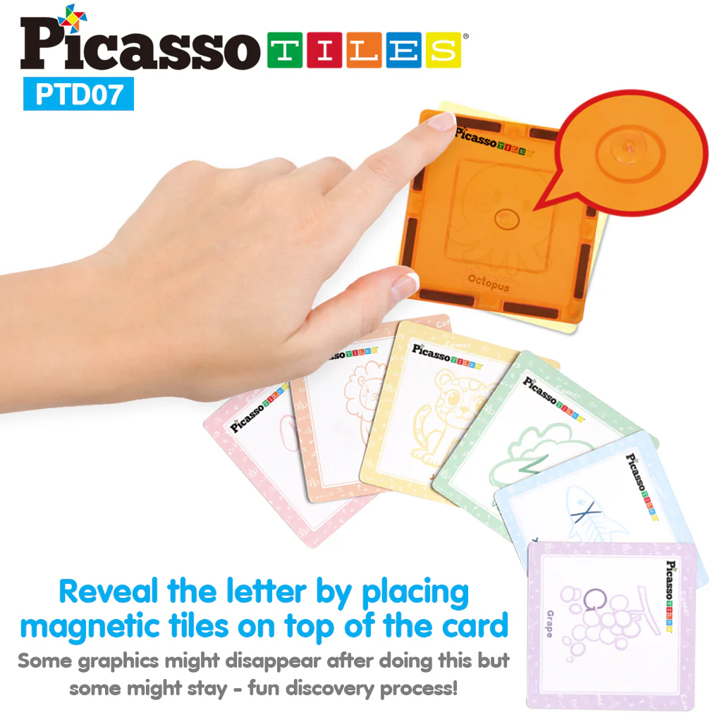 PicassoTiles Magnetic Tile Hidden Letter Game: Discover and Decode - Image 3