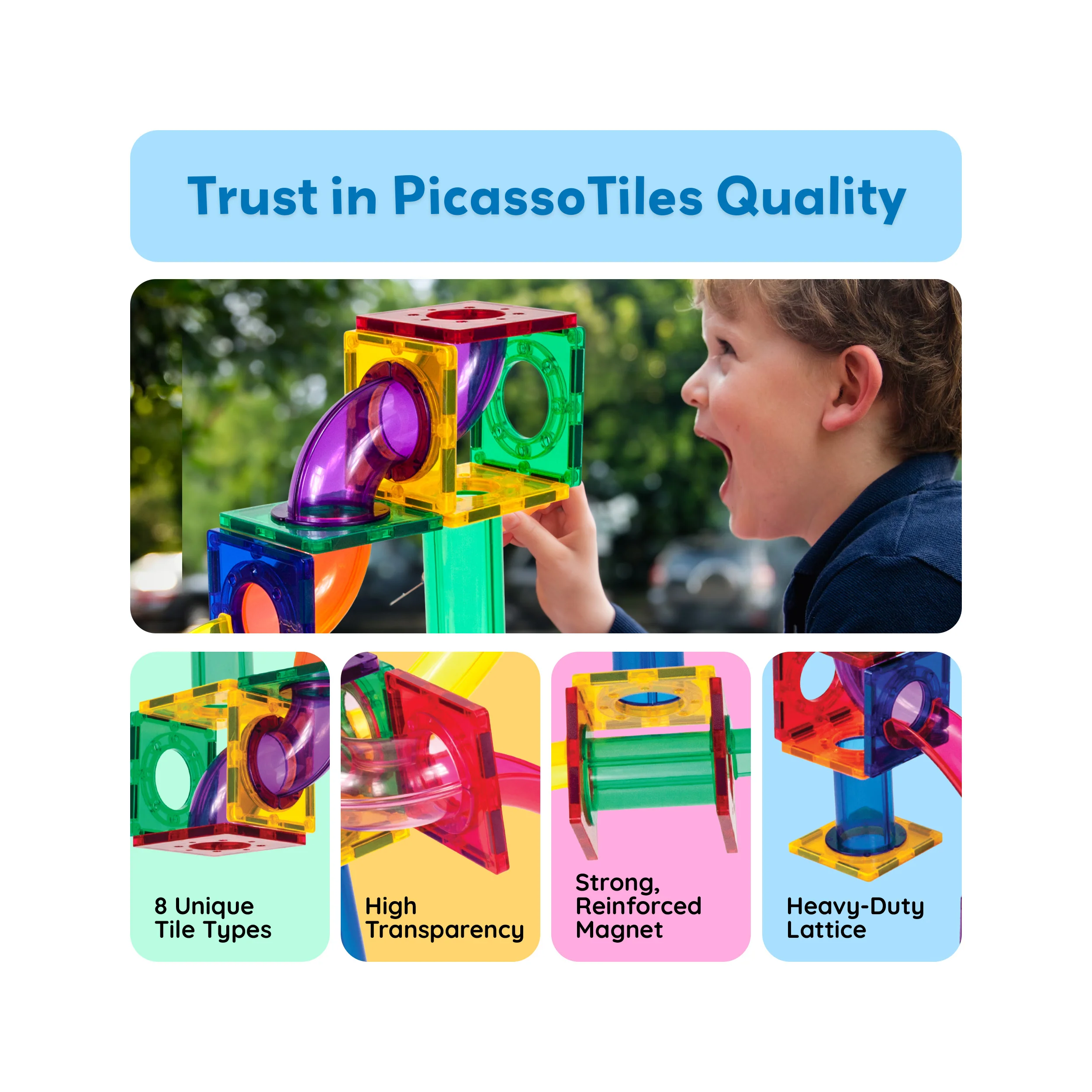 PicassoTiles 50pc Marble Run Building Blocks Set - Image 6