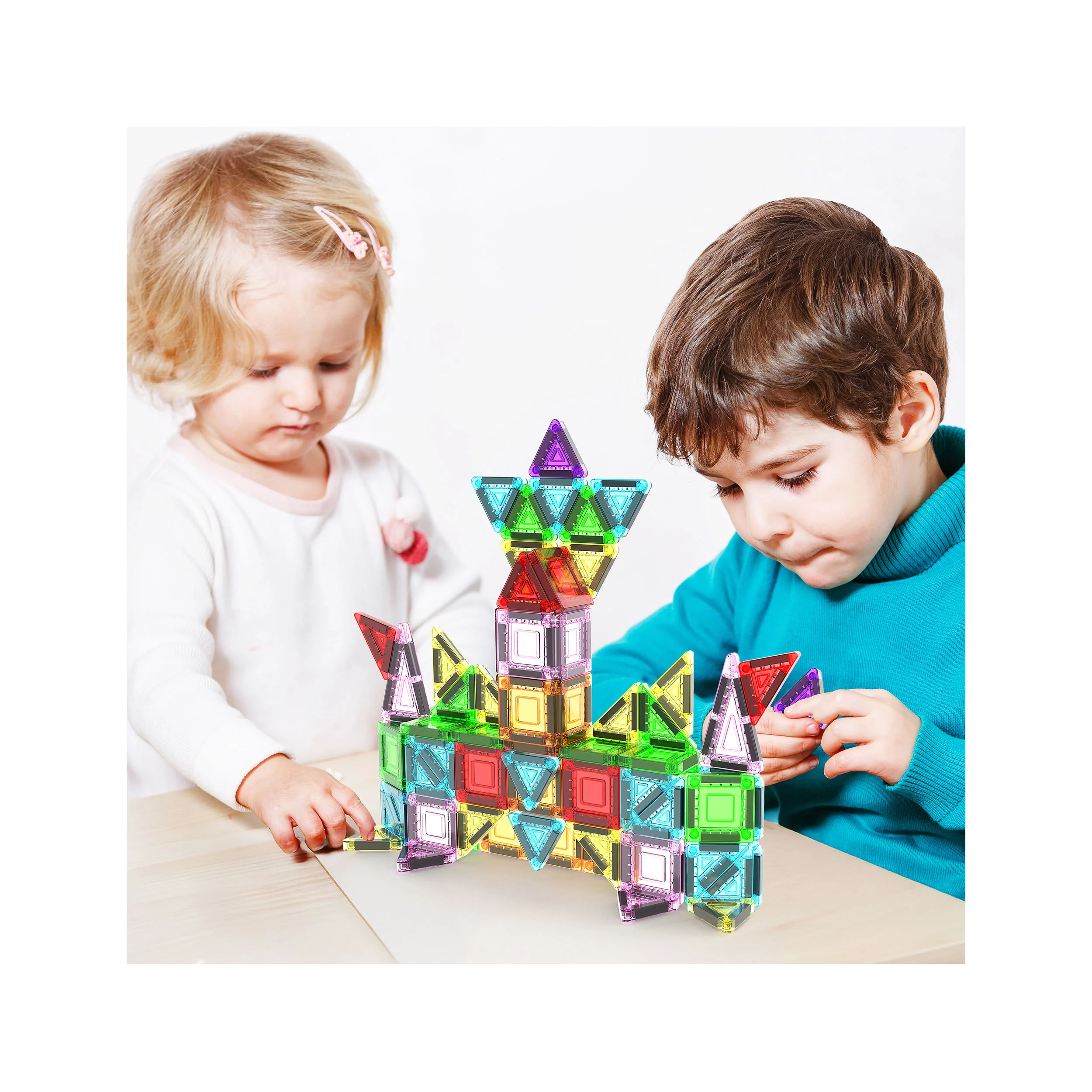 PicassoTiles 50pc Nano Magnetic Building Tiles Construction Travel Set - Image 2