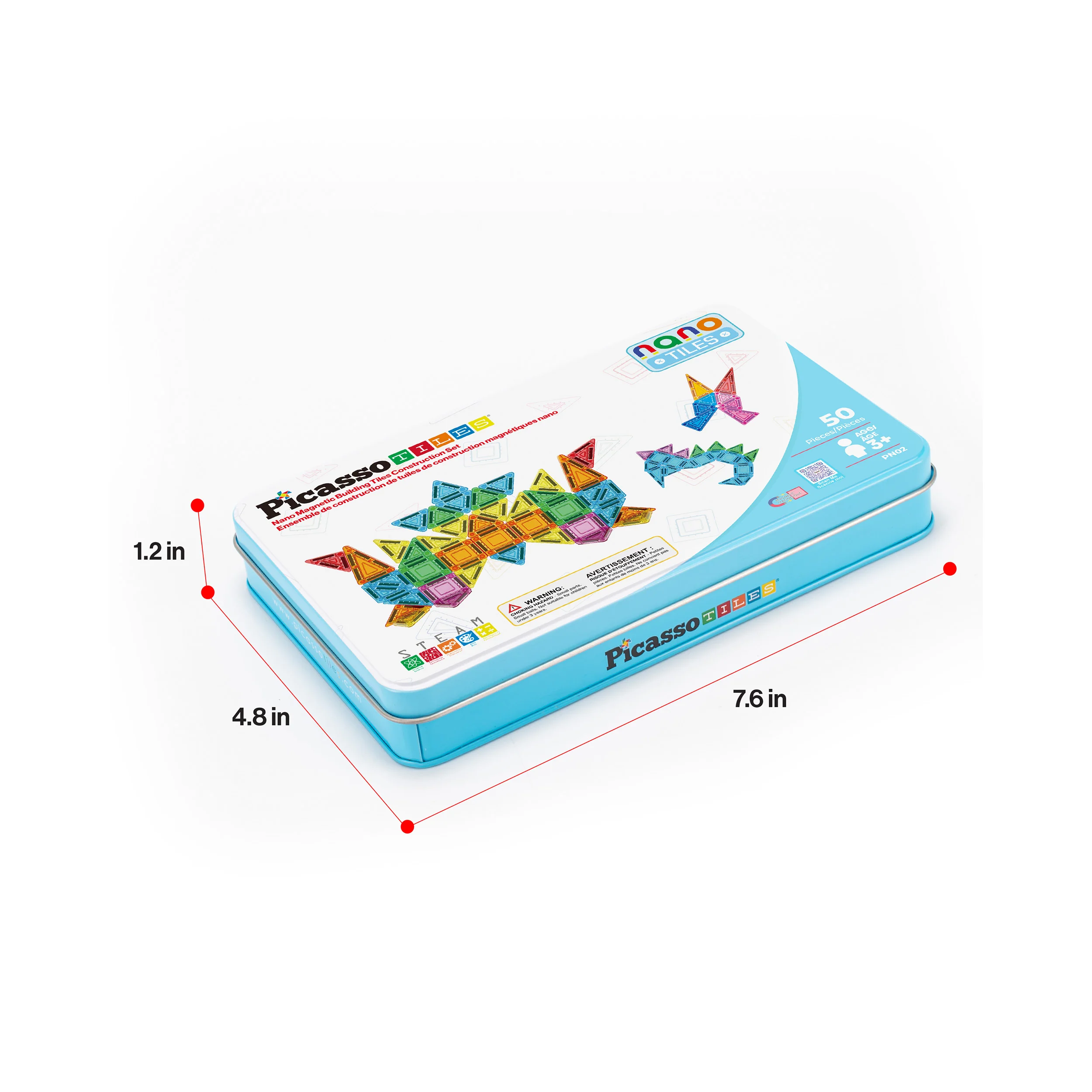 PicassoTiles 50pc Nano Magnetic Building Tiles Construction Travel Set - Image 9