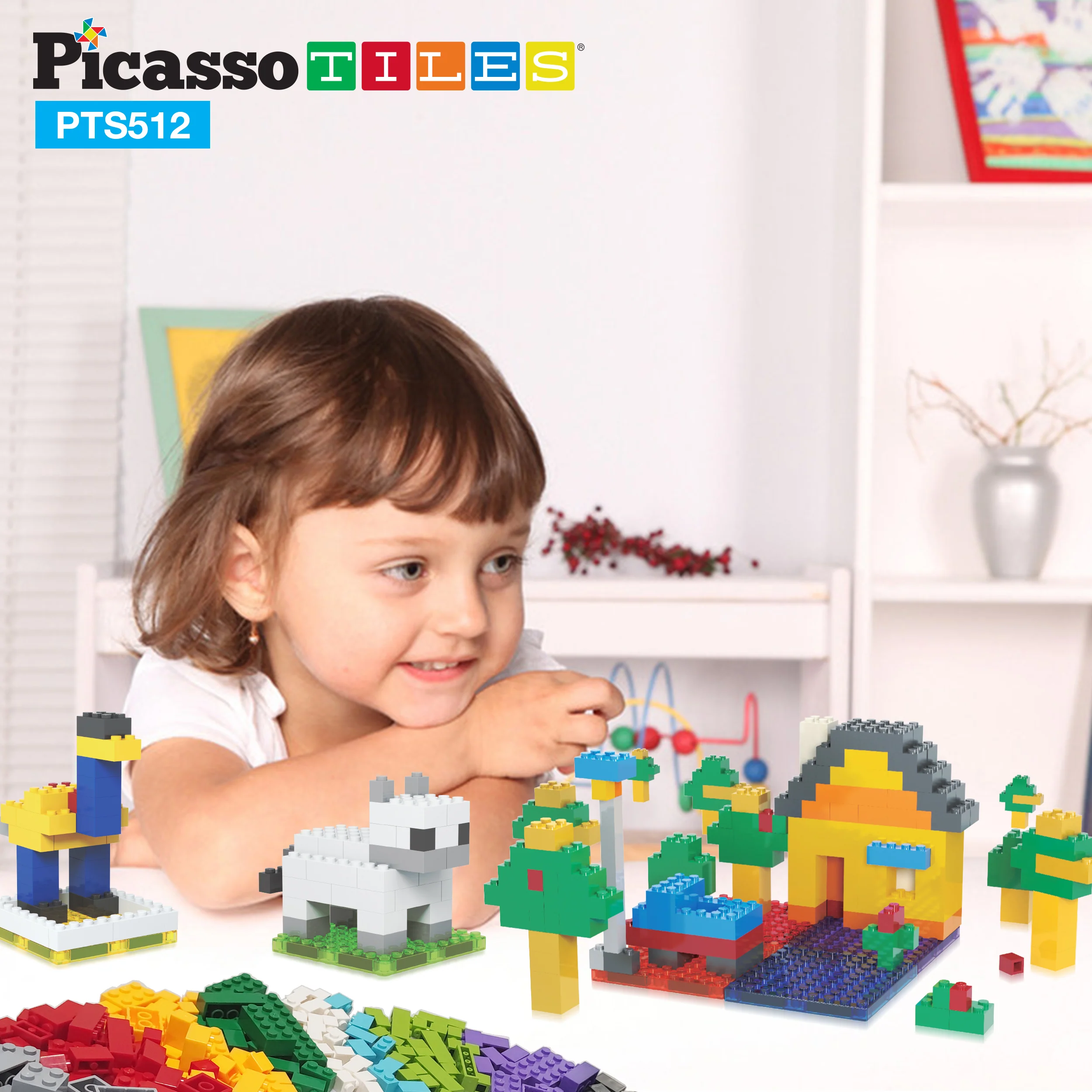 PicassoTiles 512 Piece Magnetic Brick Tile and Brick Building Set - Image 2