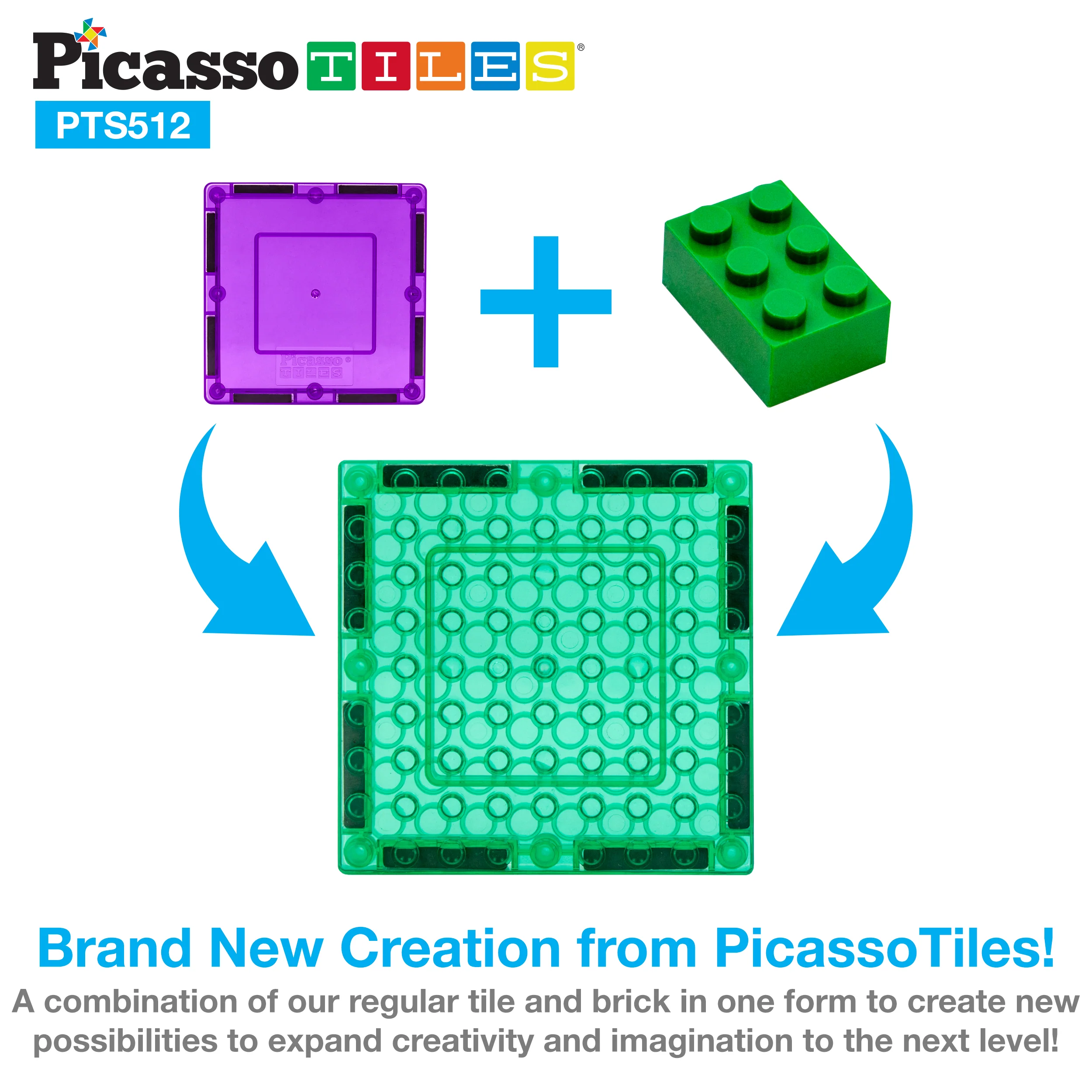 PicassoTiles 512 Piece Magnetic Brick Tile and Brick Building Set - Image 3