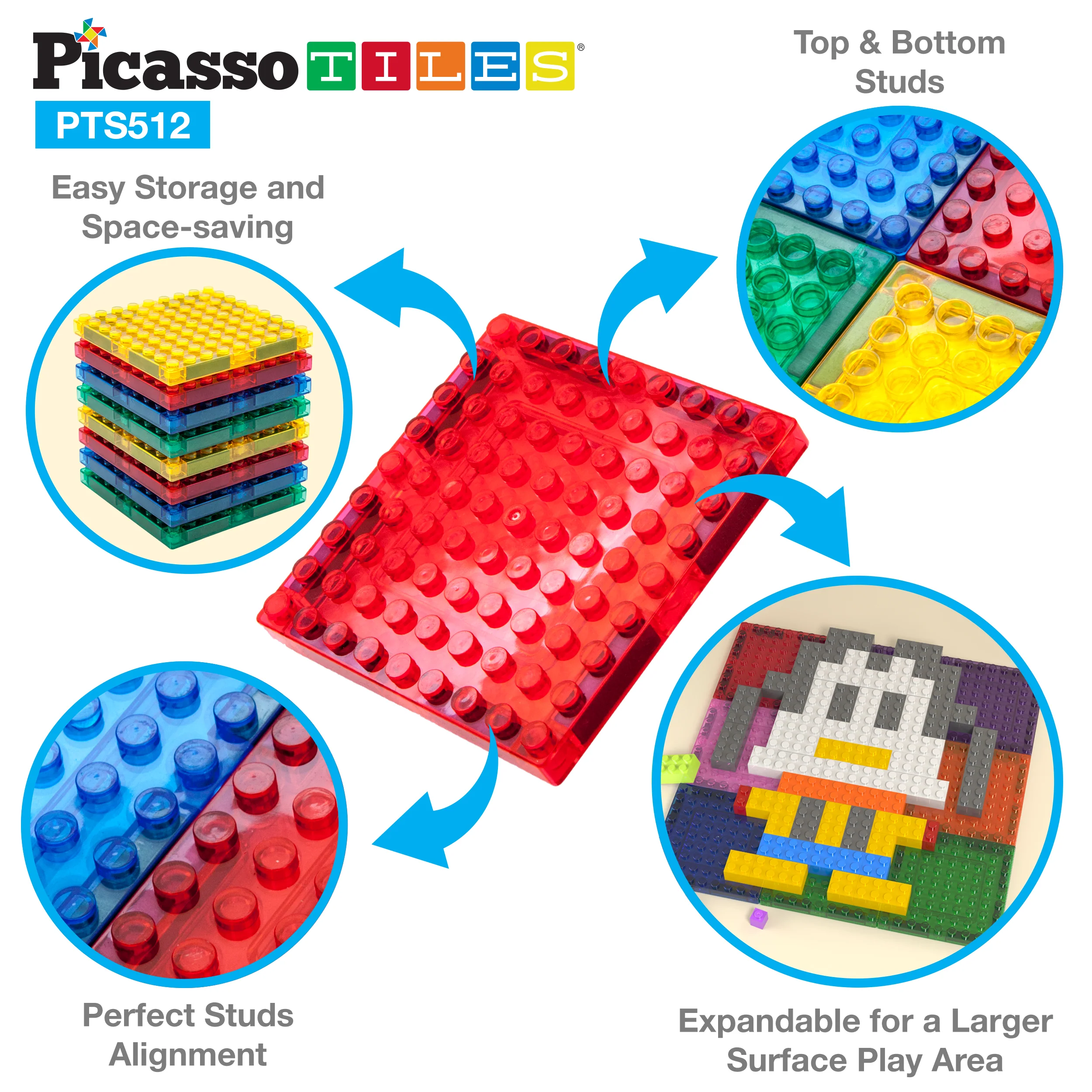 PicassoTiles 512 Piece Magnetic Brick Tile and Brick Building Set - Image 4