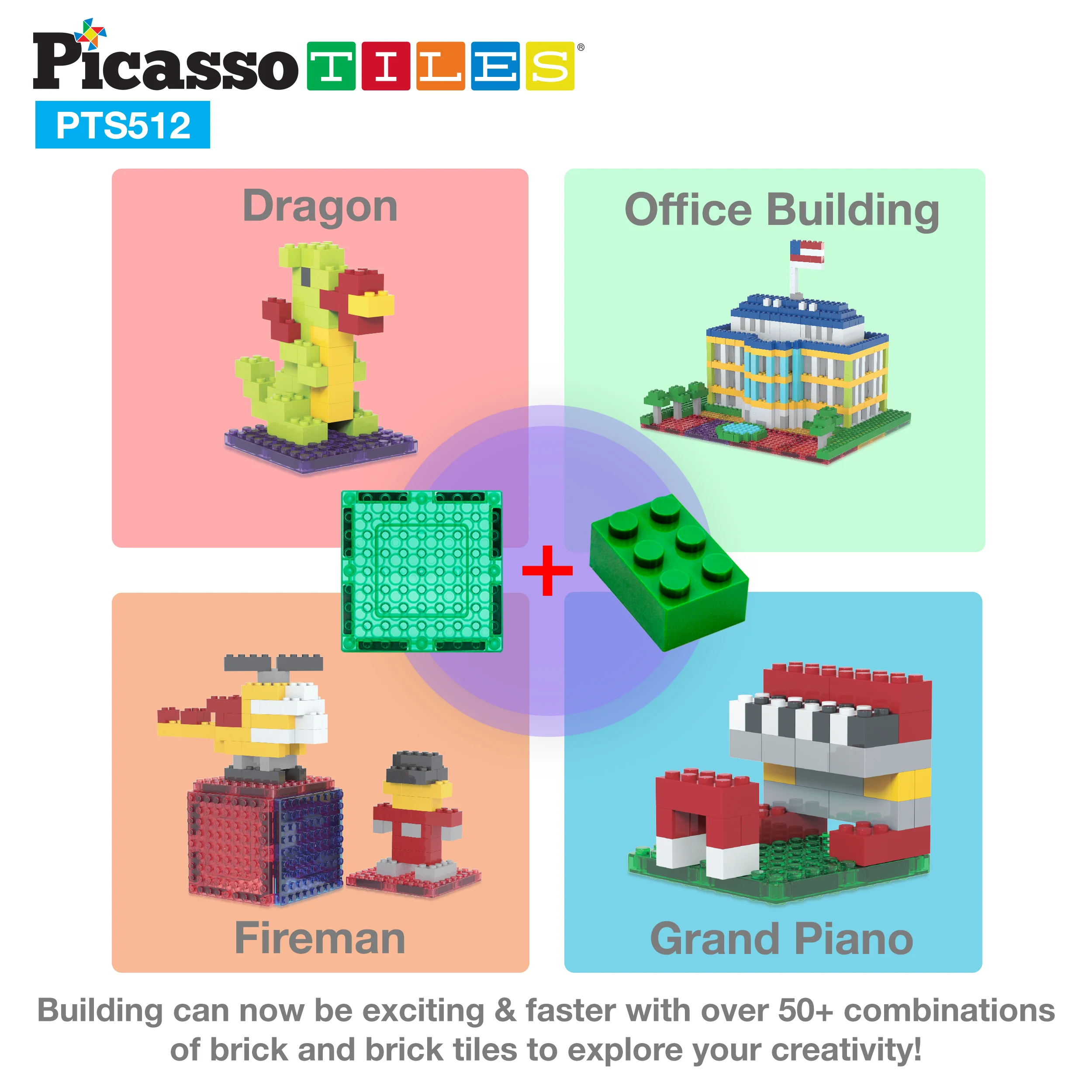 PicassoTiles 512 Piece Magnetic Brick Tile and Brick Building Set - Image 6