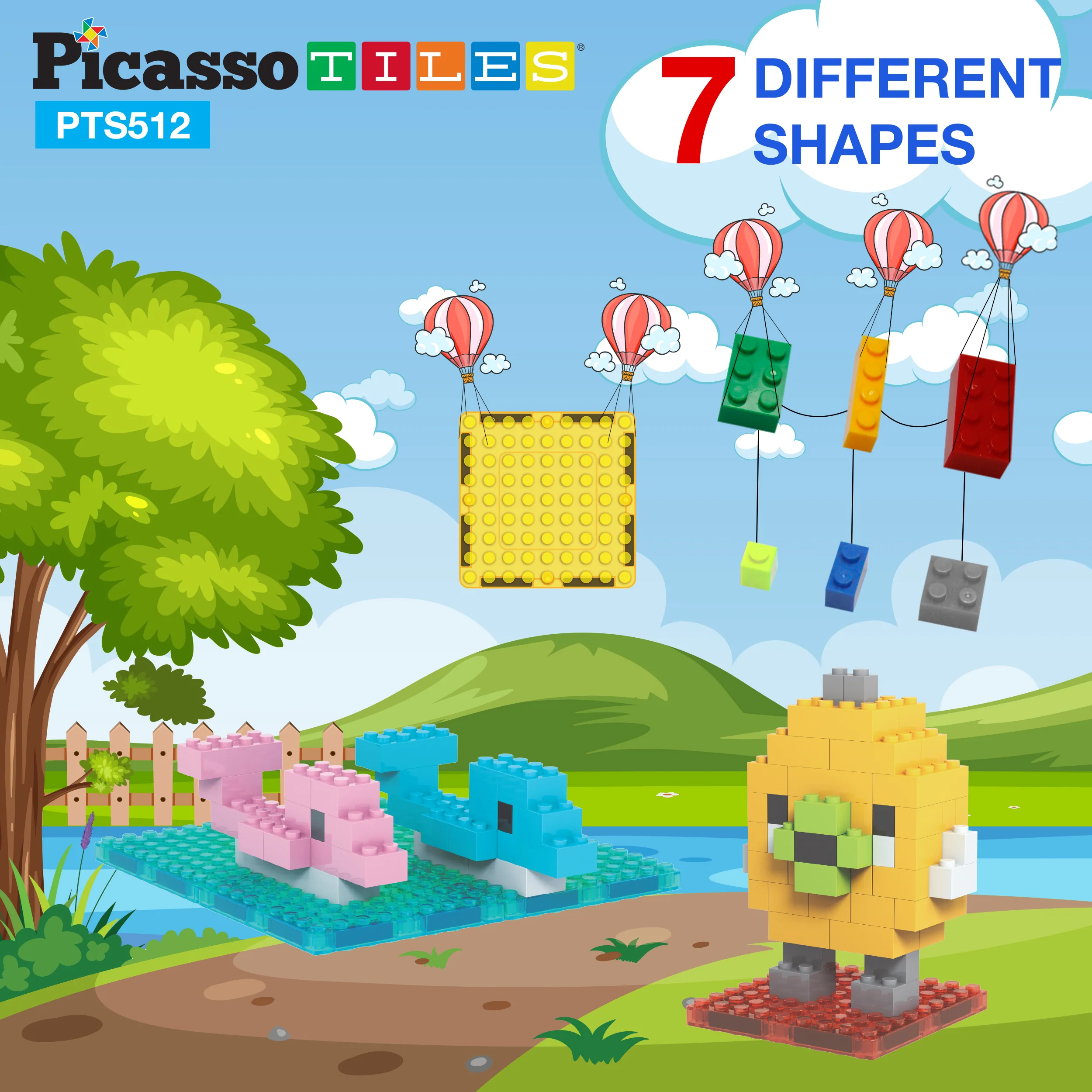 PicassoTiles 512 Piece Magnetic Brick Tile and Brick Building Set - Image 7