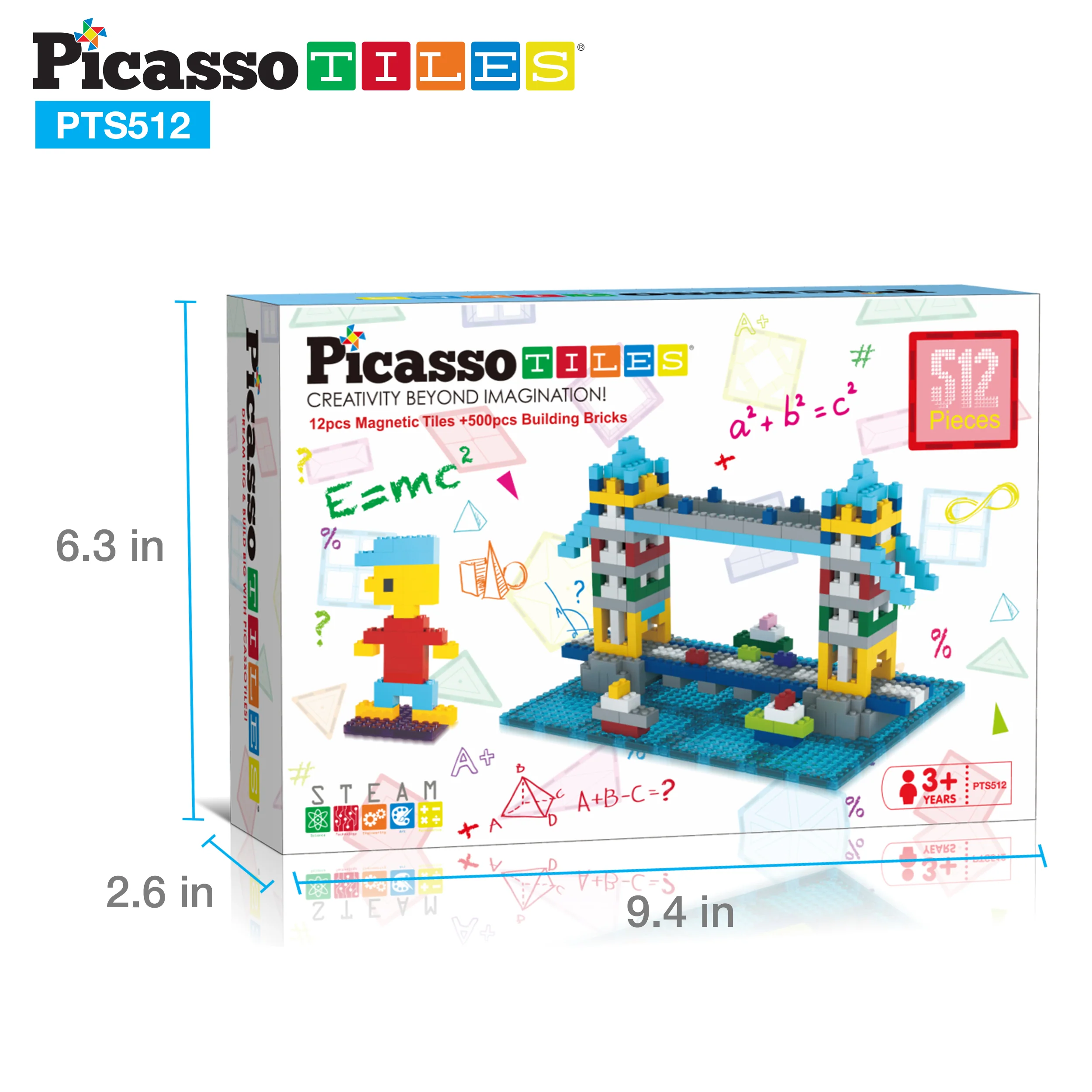 PicassoTiles 512 Piece Magnetic Brick Tile and Brick Building Set - Image 9