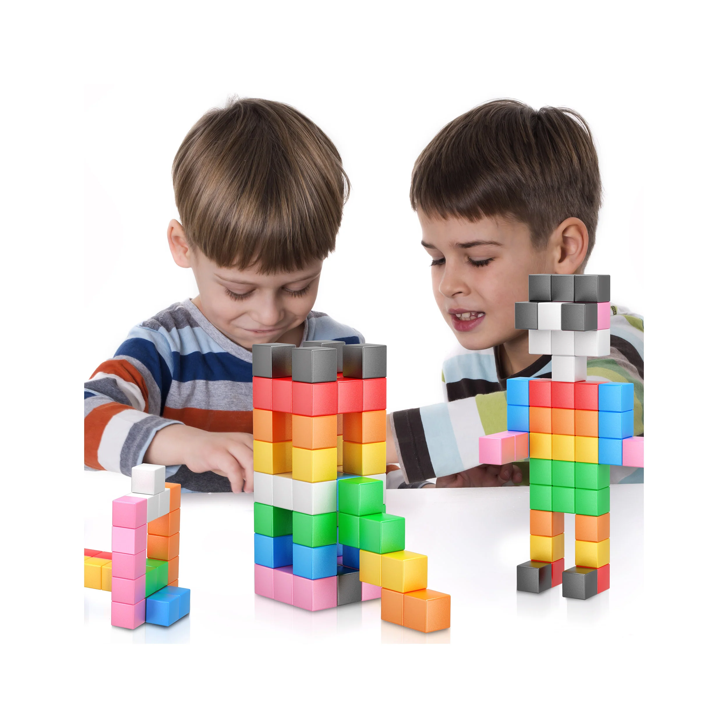 PicassoTiles Magnetic Cubes for Kids Building Set 1.2 Inch (54 Pieces) - Image 4