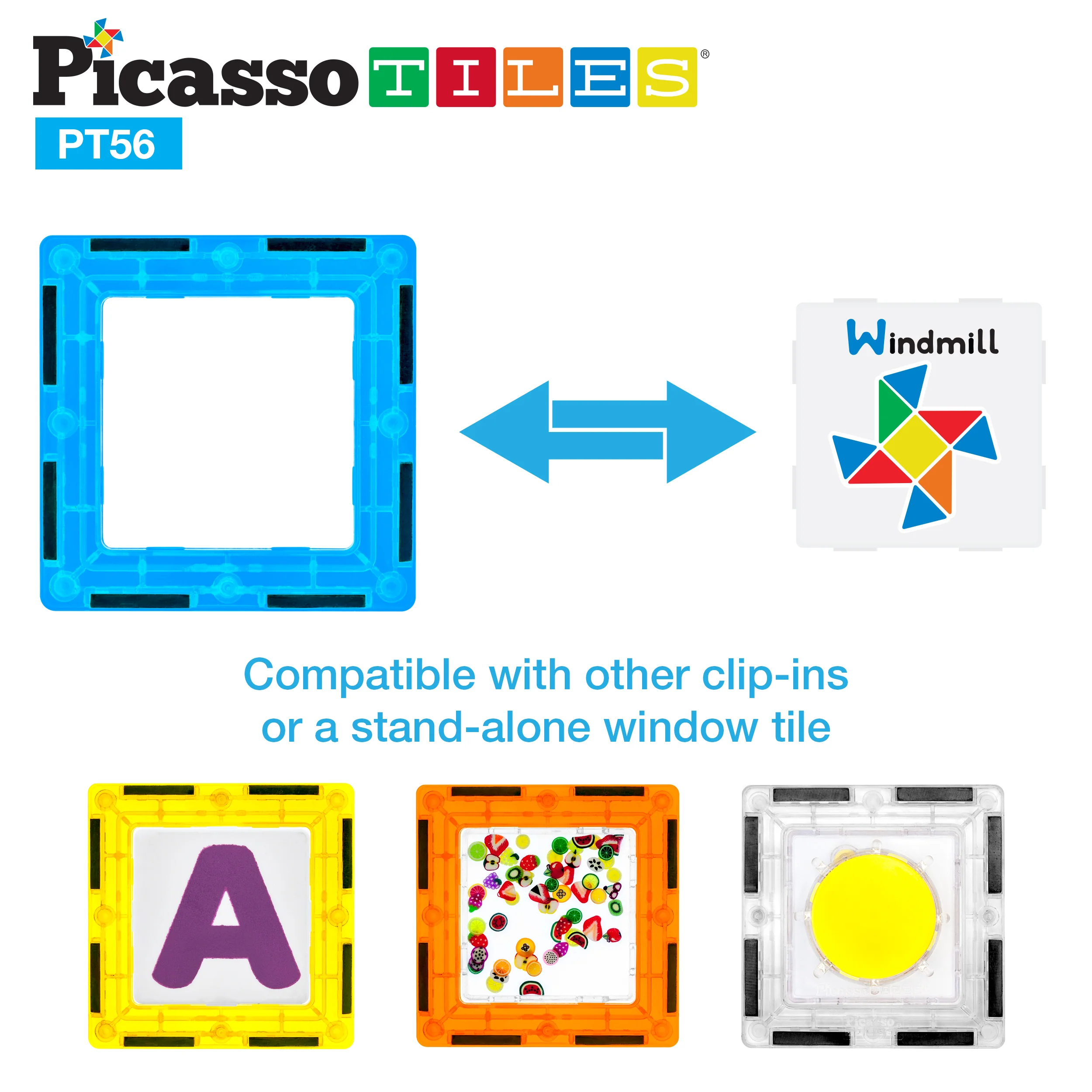 PicassoTiles Magnetic Tile Card Insert Set (56 Pieces) - Image 5