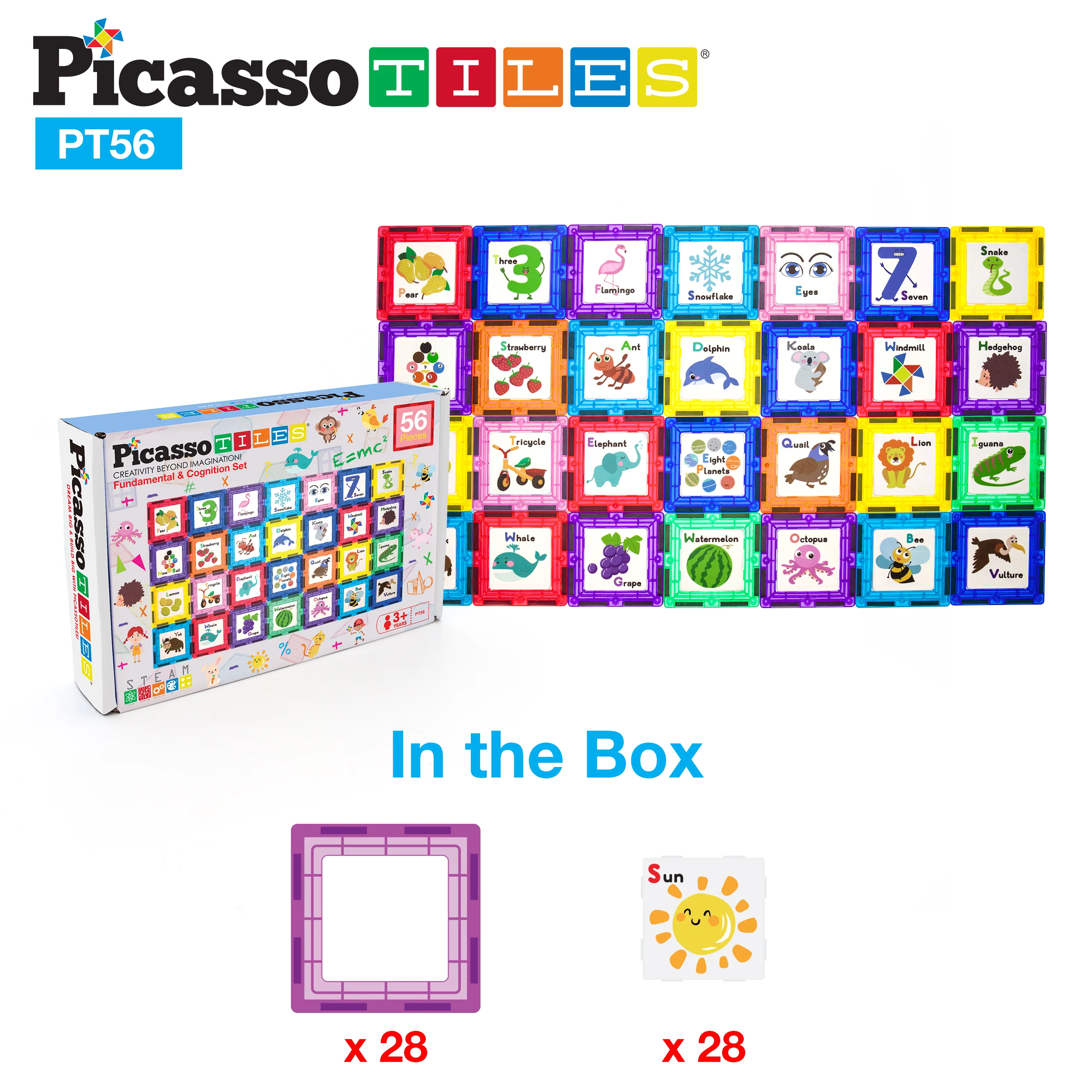 PicassoTiles Magnetic Tile Card Insert Set (56 Pieces) - Image 9
