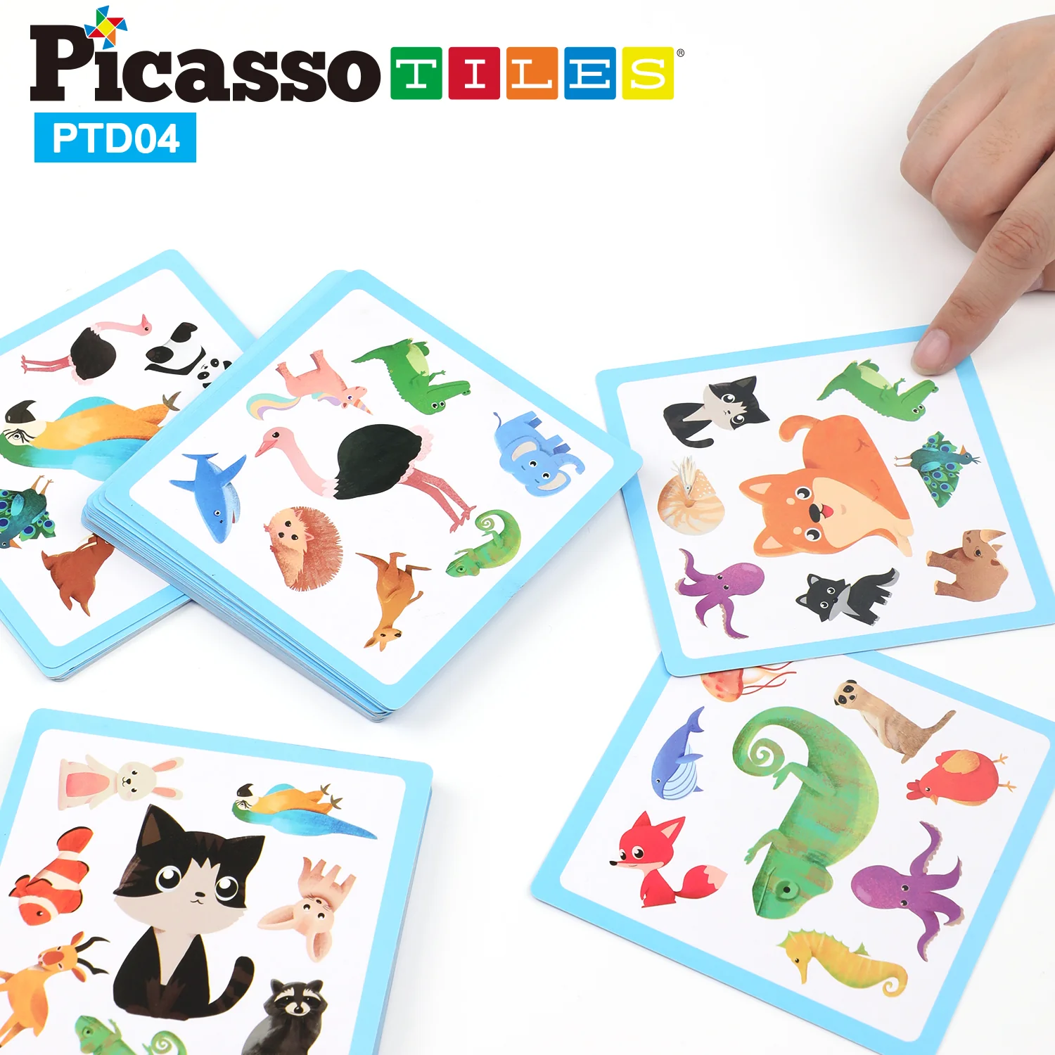 PicassoTiles 56pcs Animal Speed Matching Game - Image 2