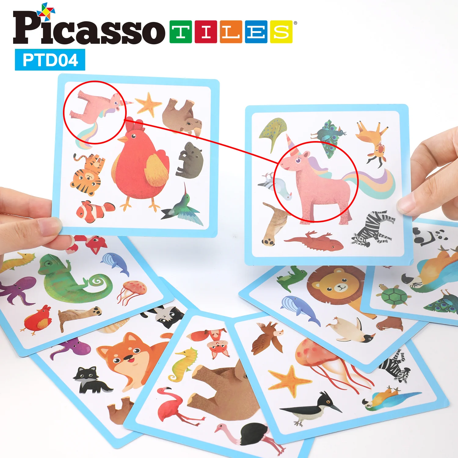 PicassoTiles 56pcs Animal Speed Matching Game - Image 3