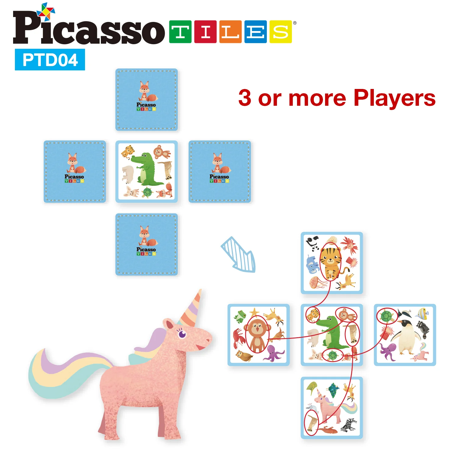 PicassoTiles 56pcs Animal Speed Matching Game - Image 5