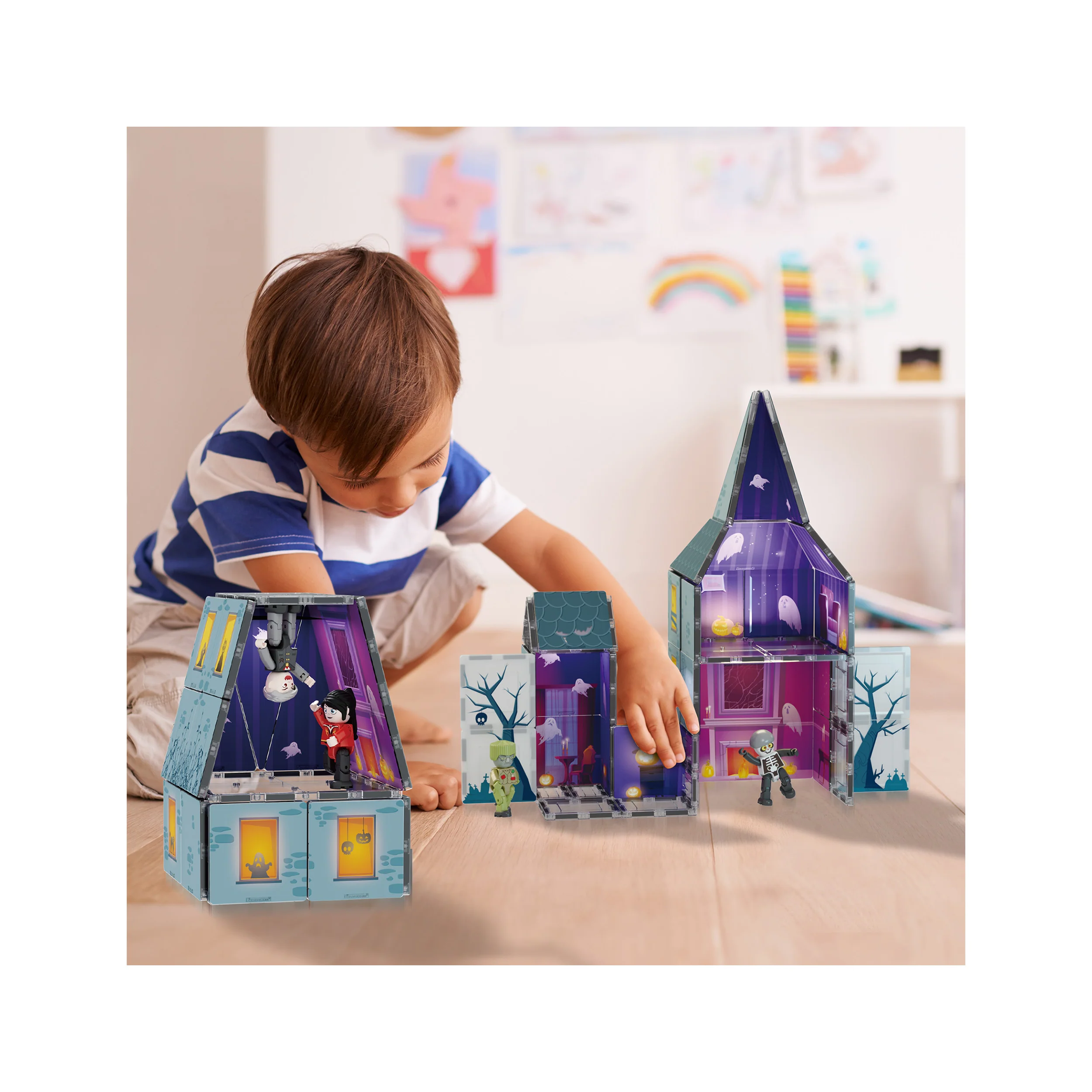 PicassoTiles Magnetic Tile Haunted House Halloween Set - Image 2