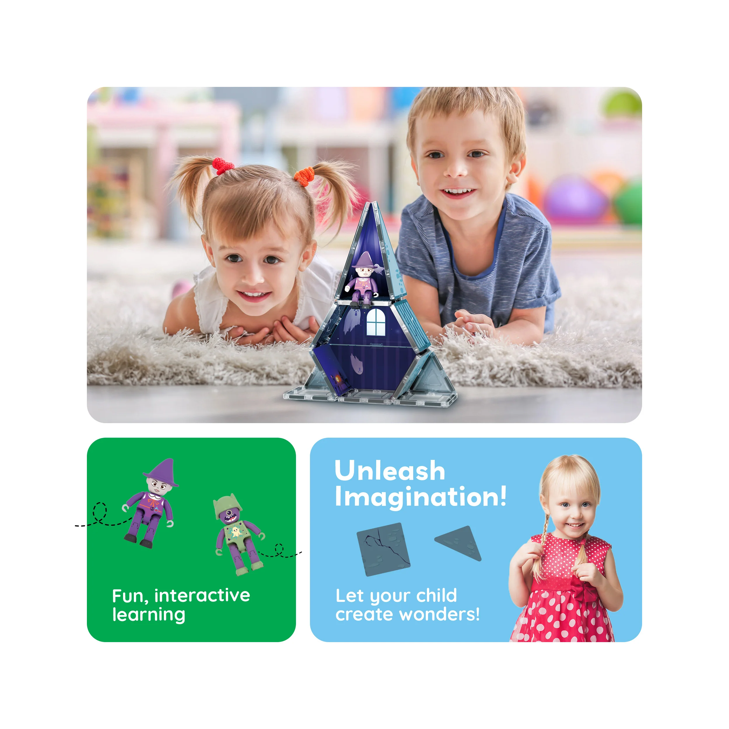 PicassoTiles Magnetic Tile Haunted House Halloween Set - Image 5