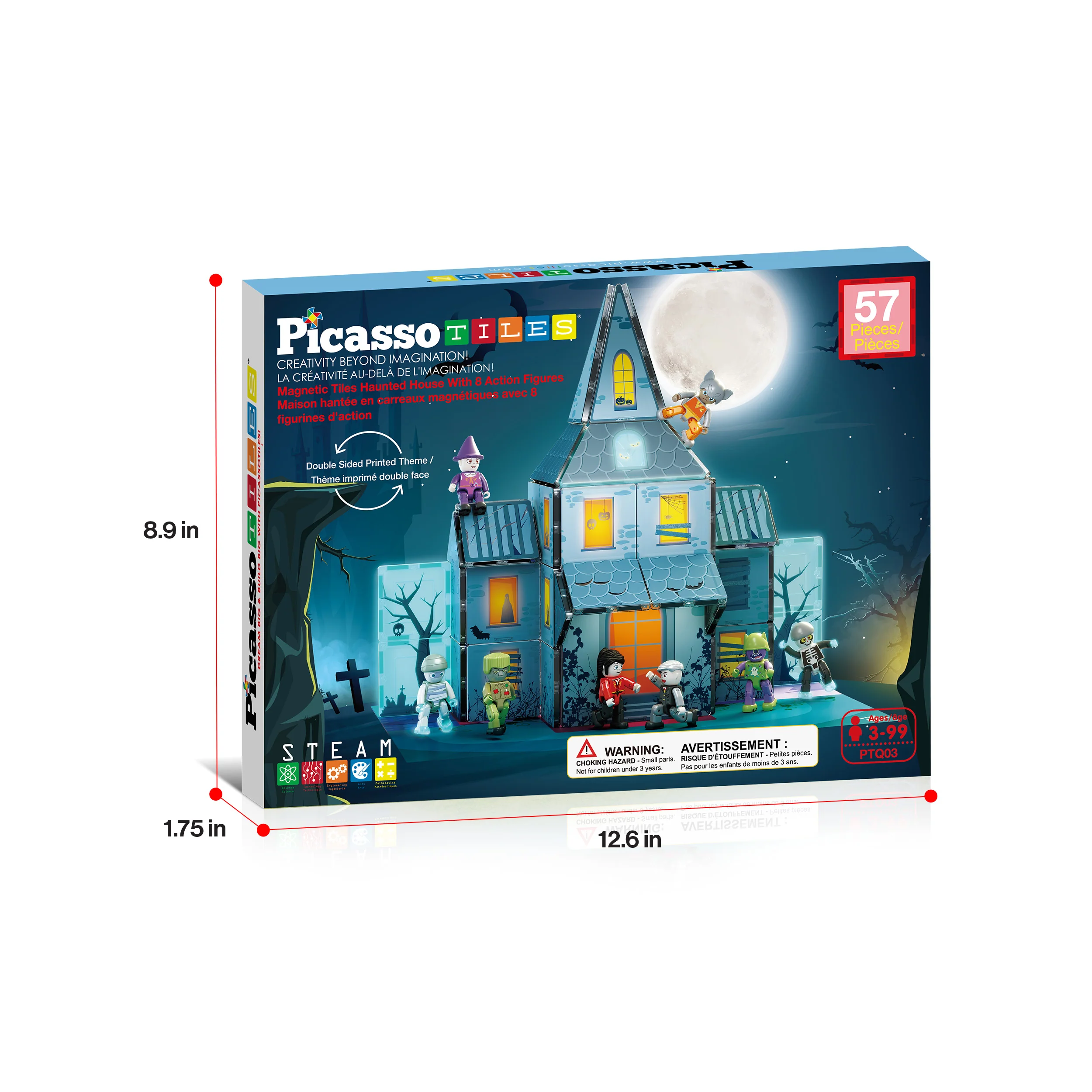 PicassoTiles Magnetic Tile Haunted House Halloween Set - Image 9
