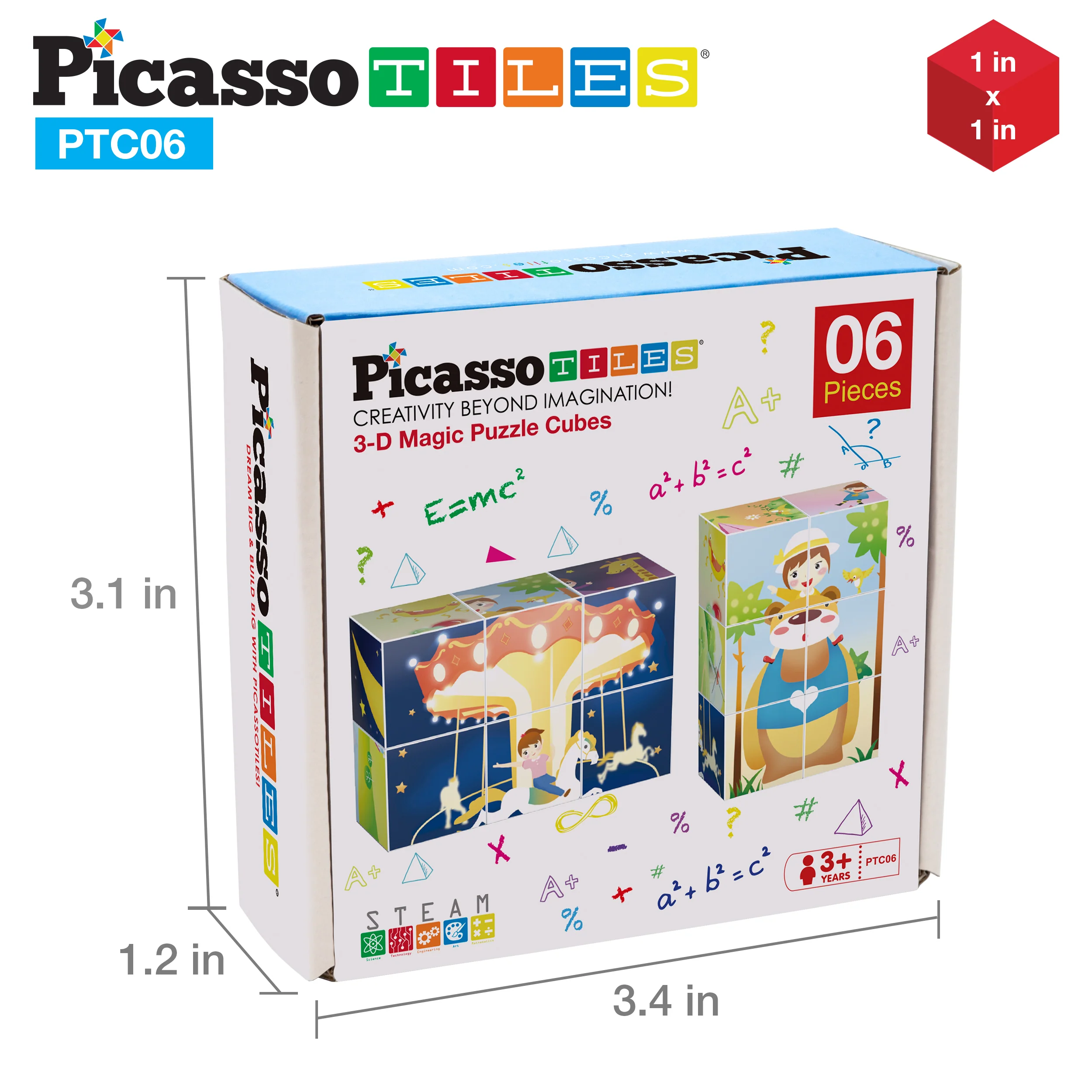 PicassoTiles 6 Piece Magnetic Magic Puzzle Cube Set - Image 11