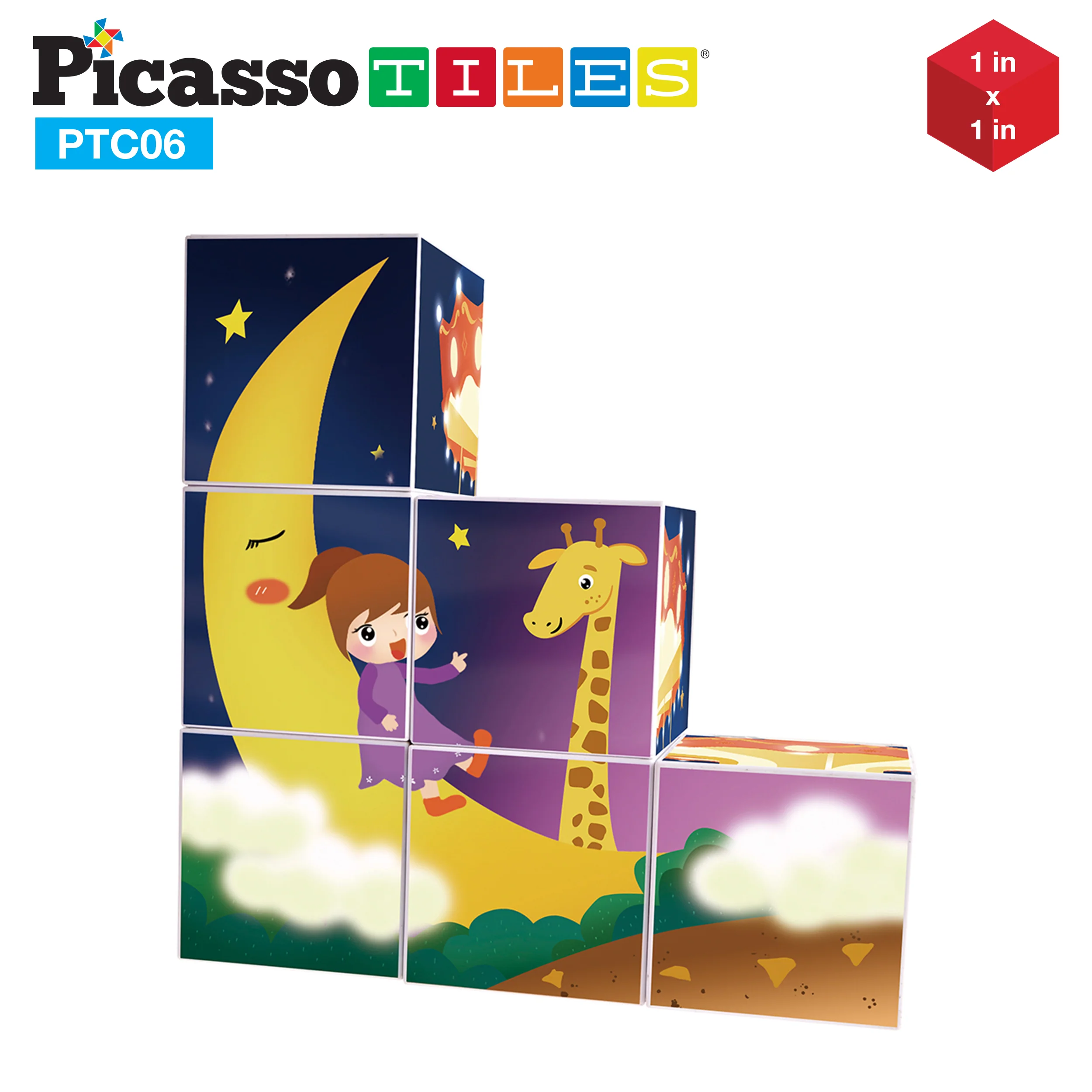 PicassoTiles 6 Piece Magnetic Magic Puzzle Cube Set - Image 5
