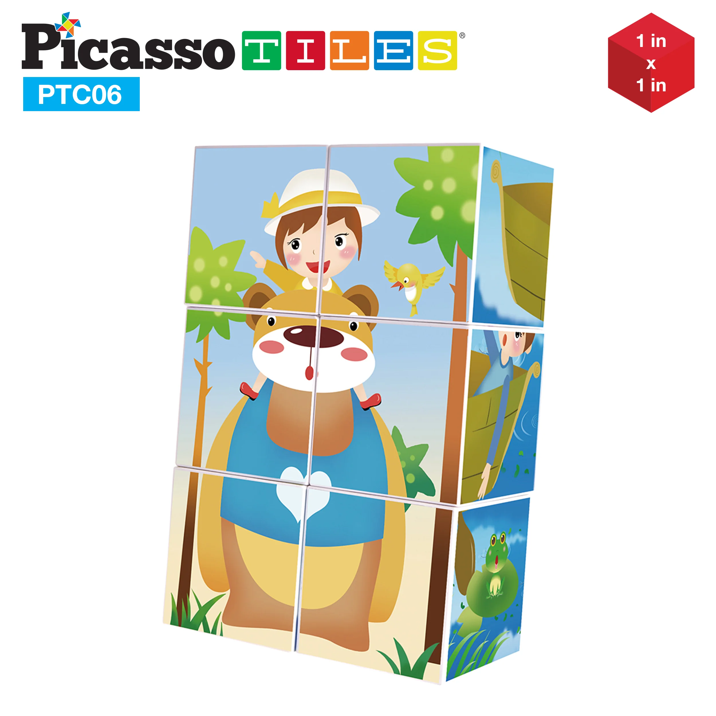 PicassoTiles 6 Piece Magnetic Magic Puzzle Cube Set - Image 6
