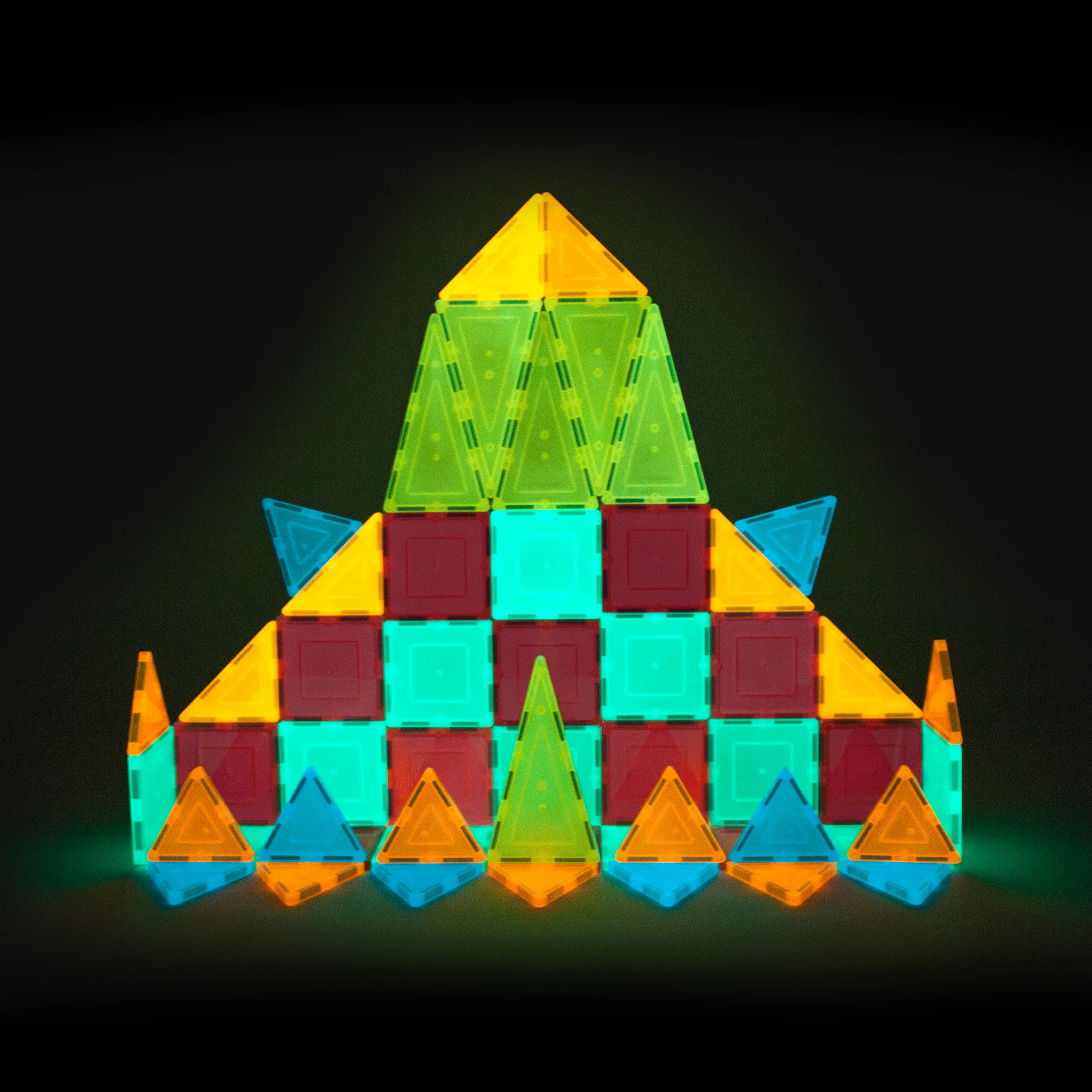 PicassoTiles Glow in the Dark Magnetic Tiles Set (60 Pieces) - Image 3