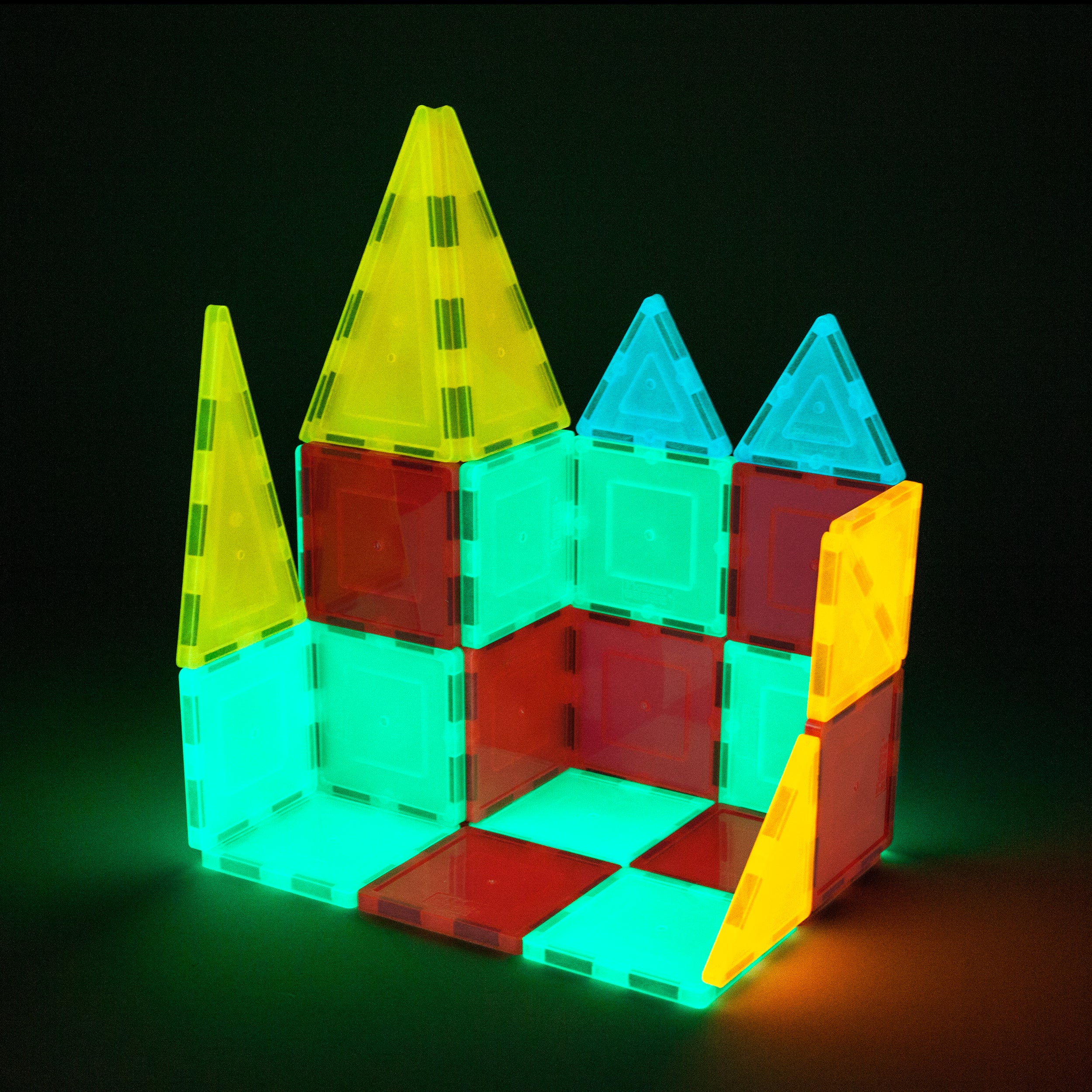 PicassoTiles Glow in the Dark Magnetic Tiles Set (60 Pieces) - Image 5