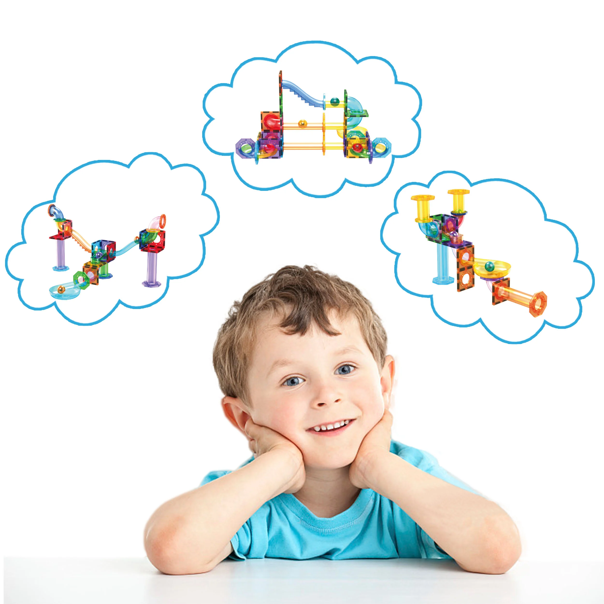 PicassoTiles 60pc Marble Run Building Block Connecting Set - Image 6