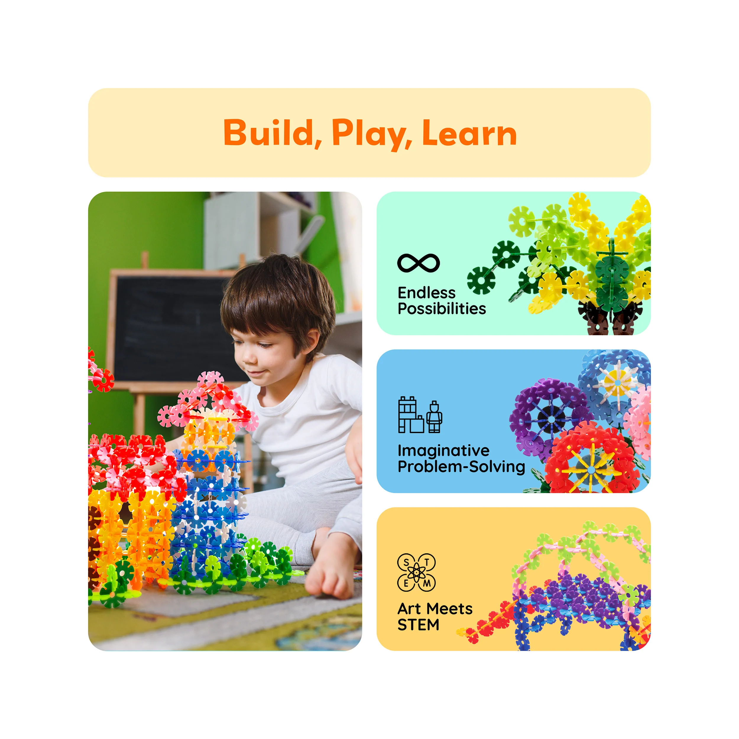 PicassoTiles 600pc Building Construction Toy Interlocking Chips - Image 4