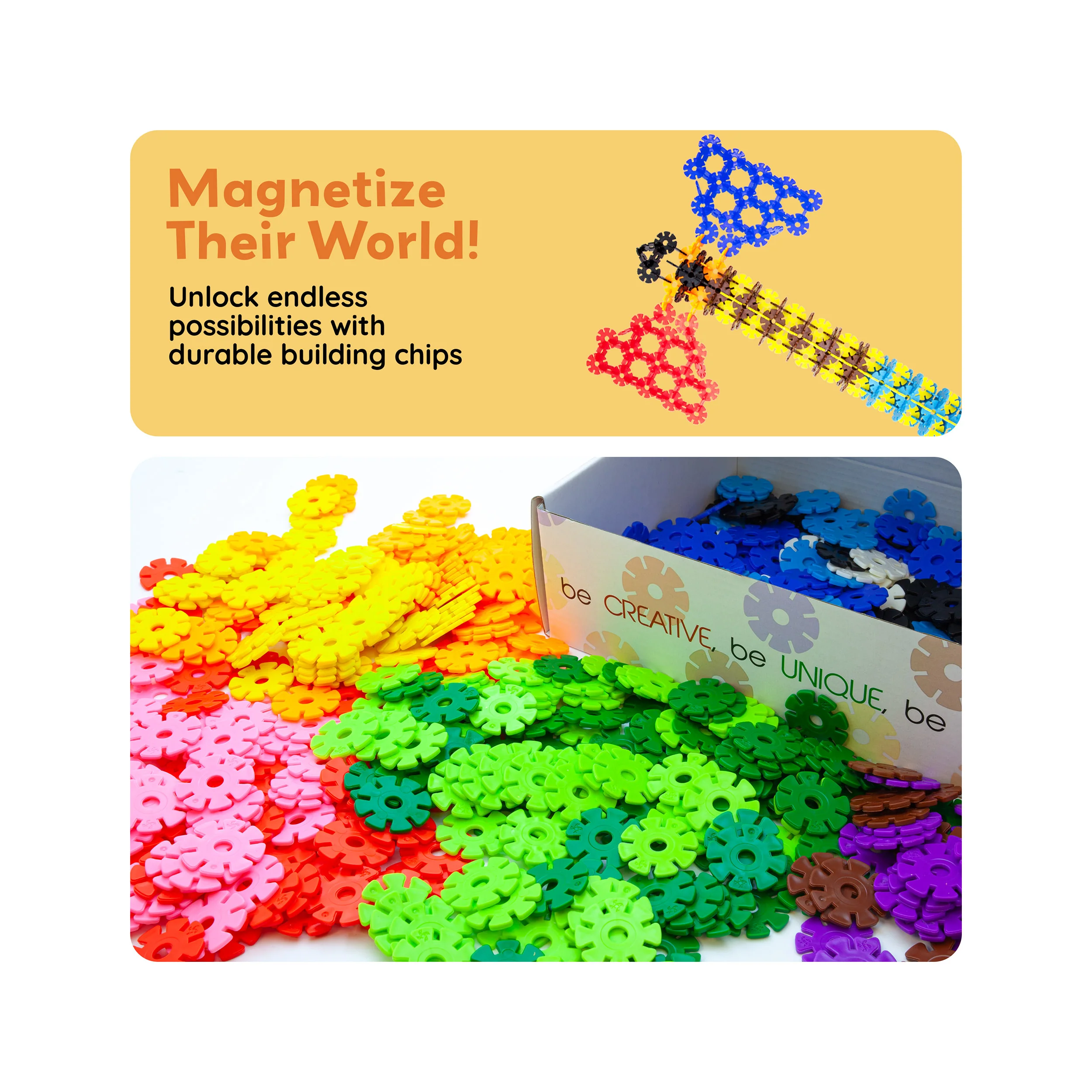 PicassoTiles 600pc Building Construction Toy Interlocking Chips - Image 7