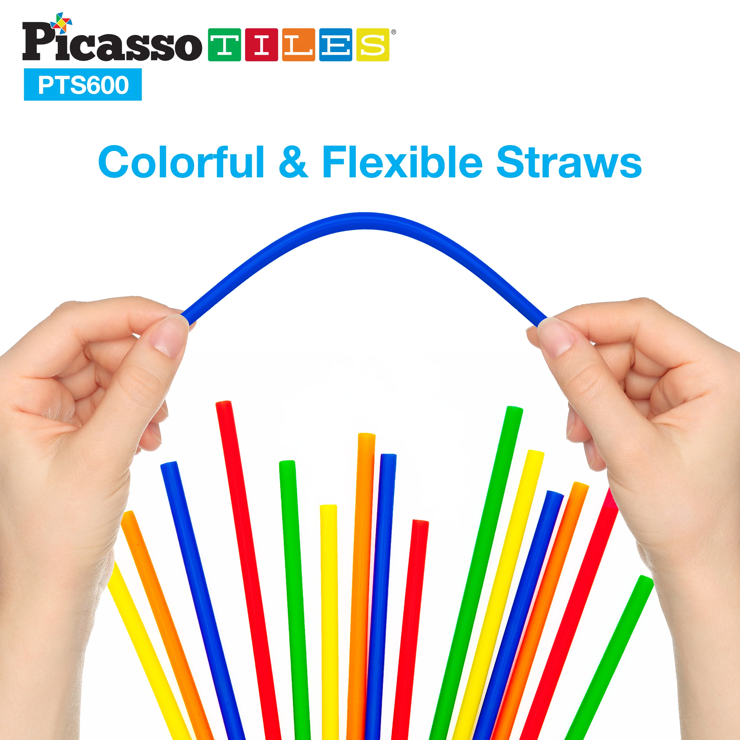 PicassoTiles 600pc Straw Building Set PTS600 - Image 5