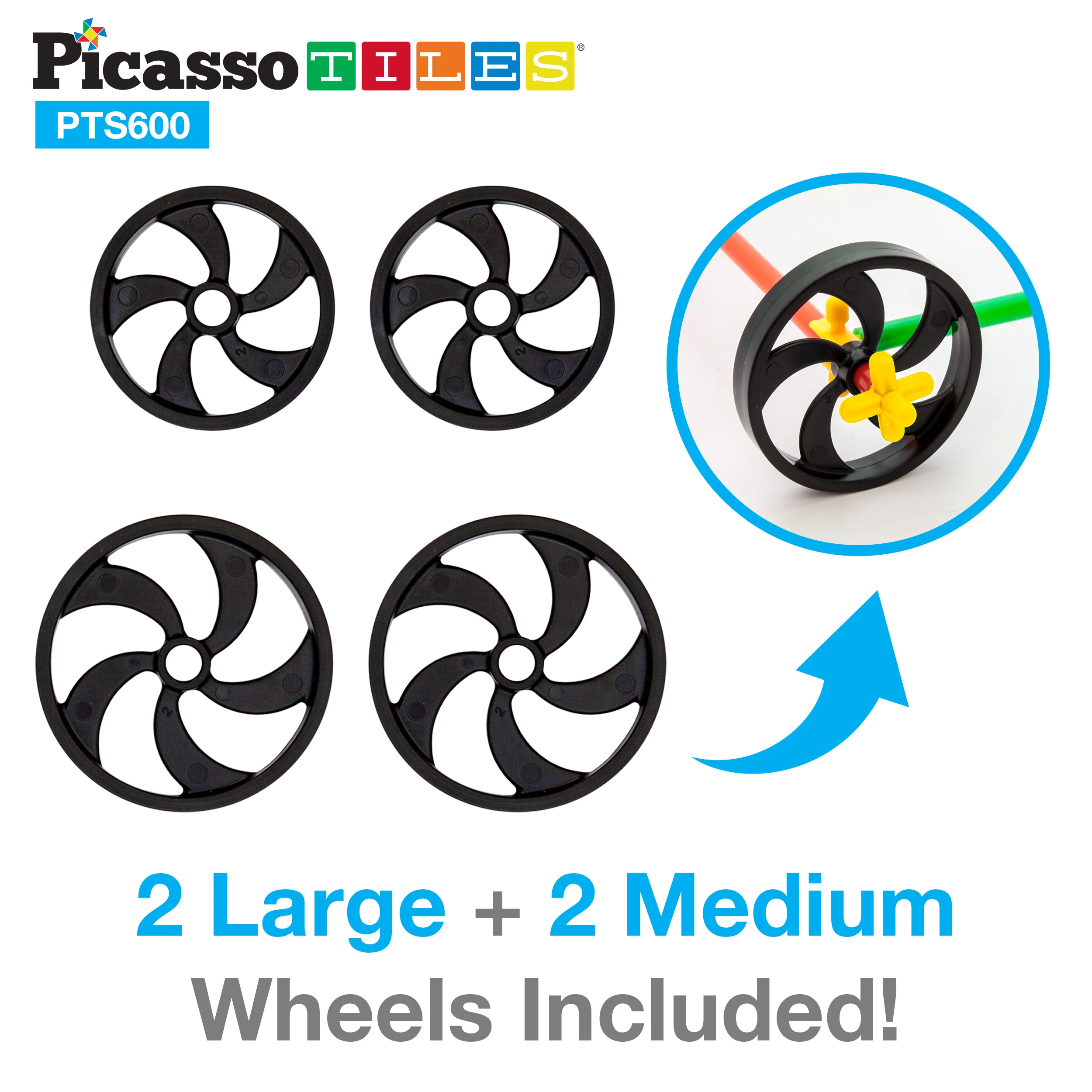 PicassoTiles 600pc Straw Building Set PTS600 - Image 8