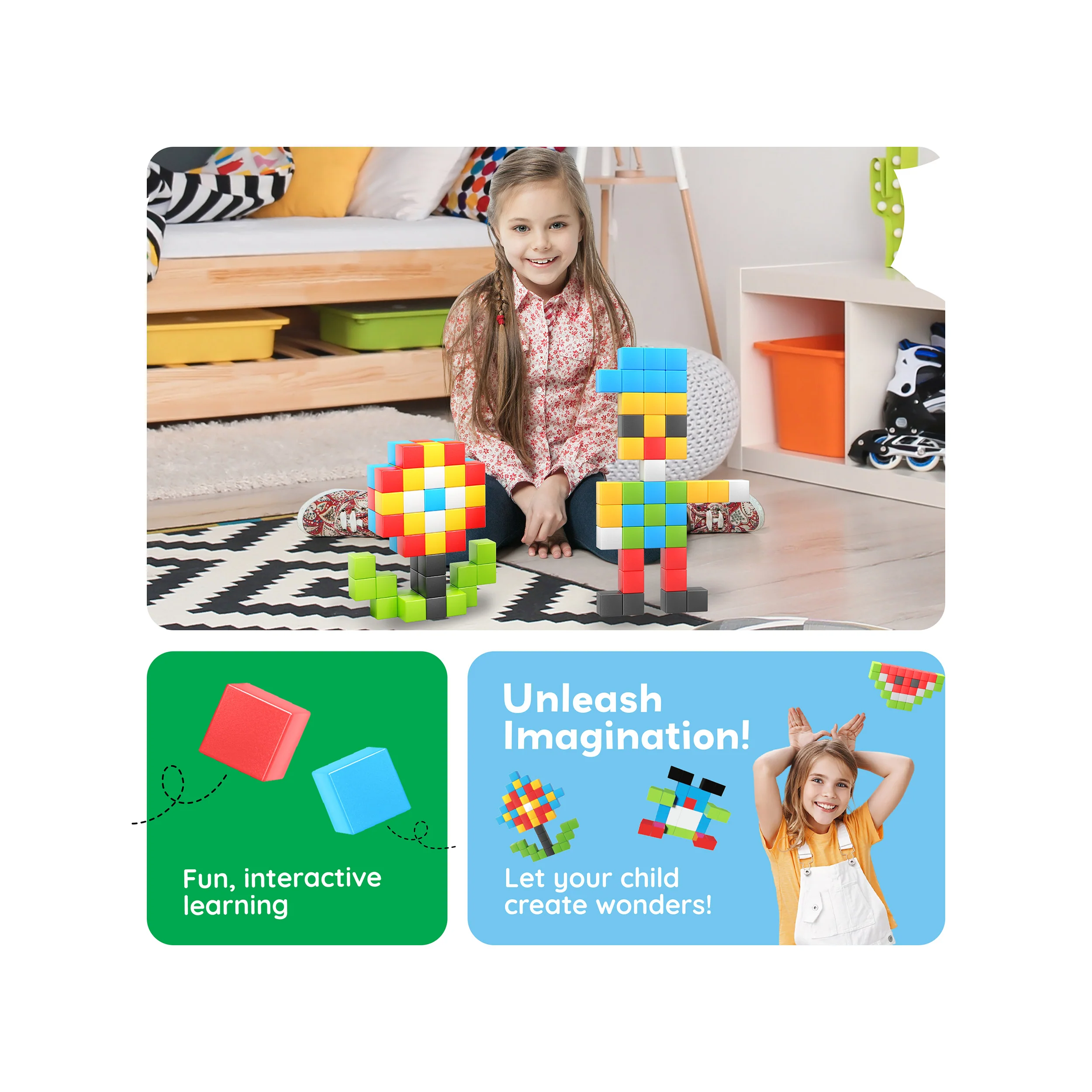 PicassoTiles Magnetic Puzzle Cubes Starter Set - Image 5