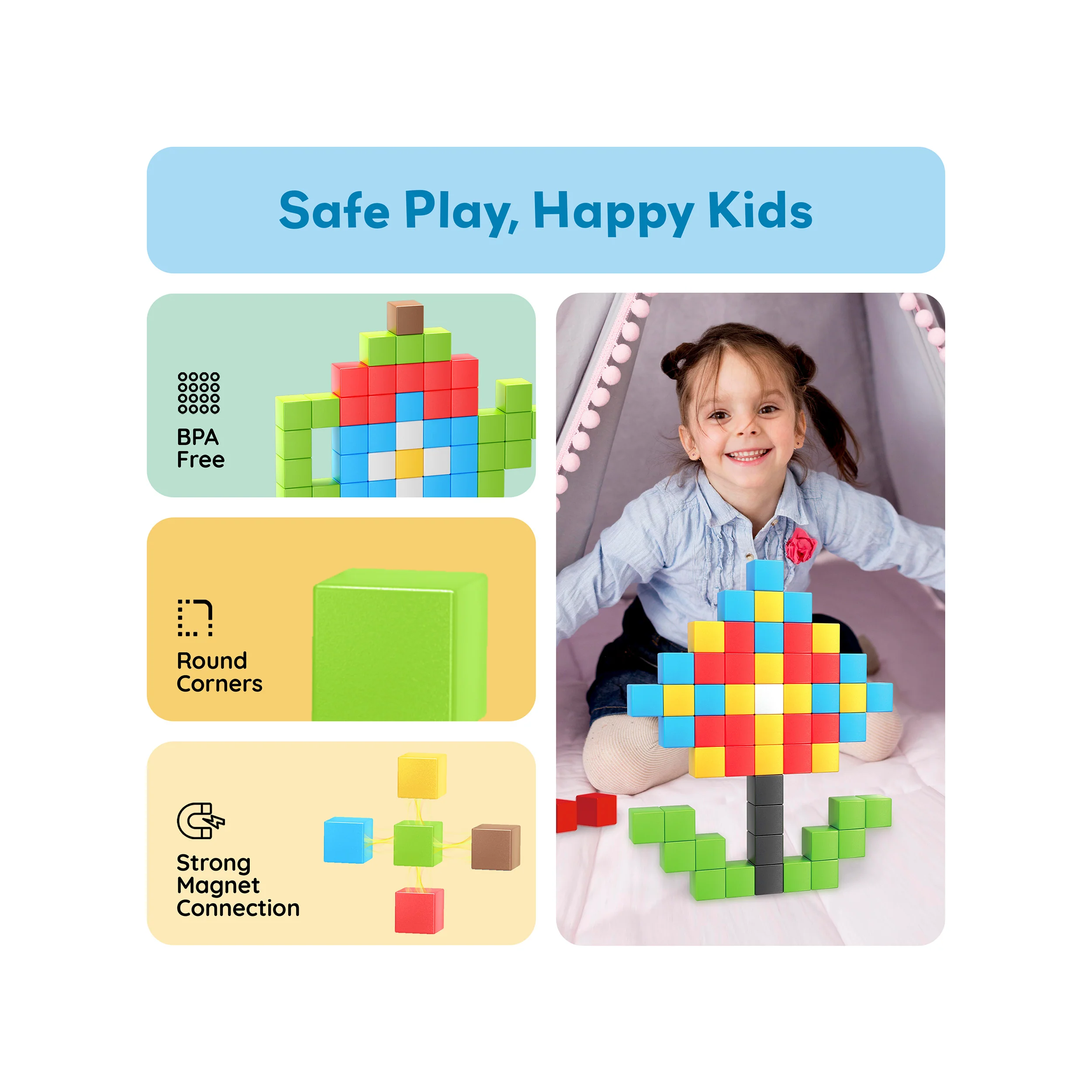 PicassoTiles Magnetic Puzzle Cubes Starter Set - Image 6
