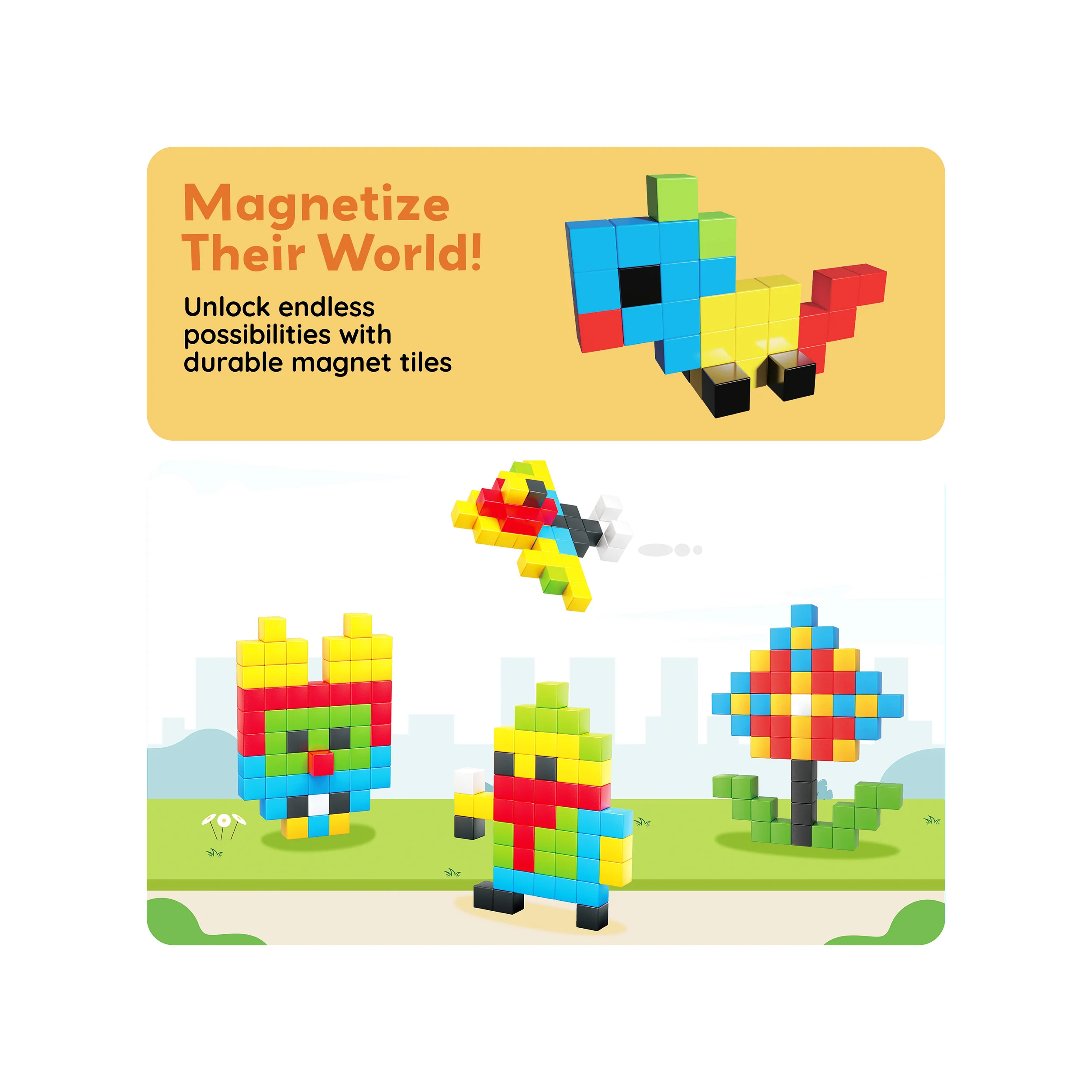 PicassoTiles Magnetic Puzzle Cubes Starter Set - Image 7