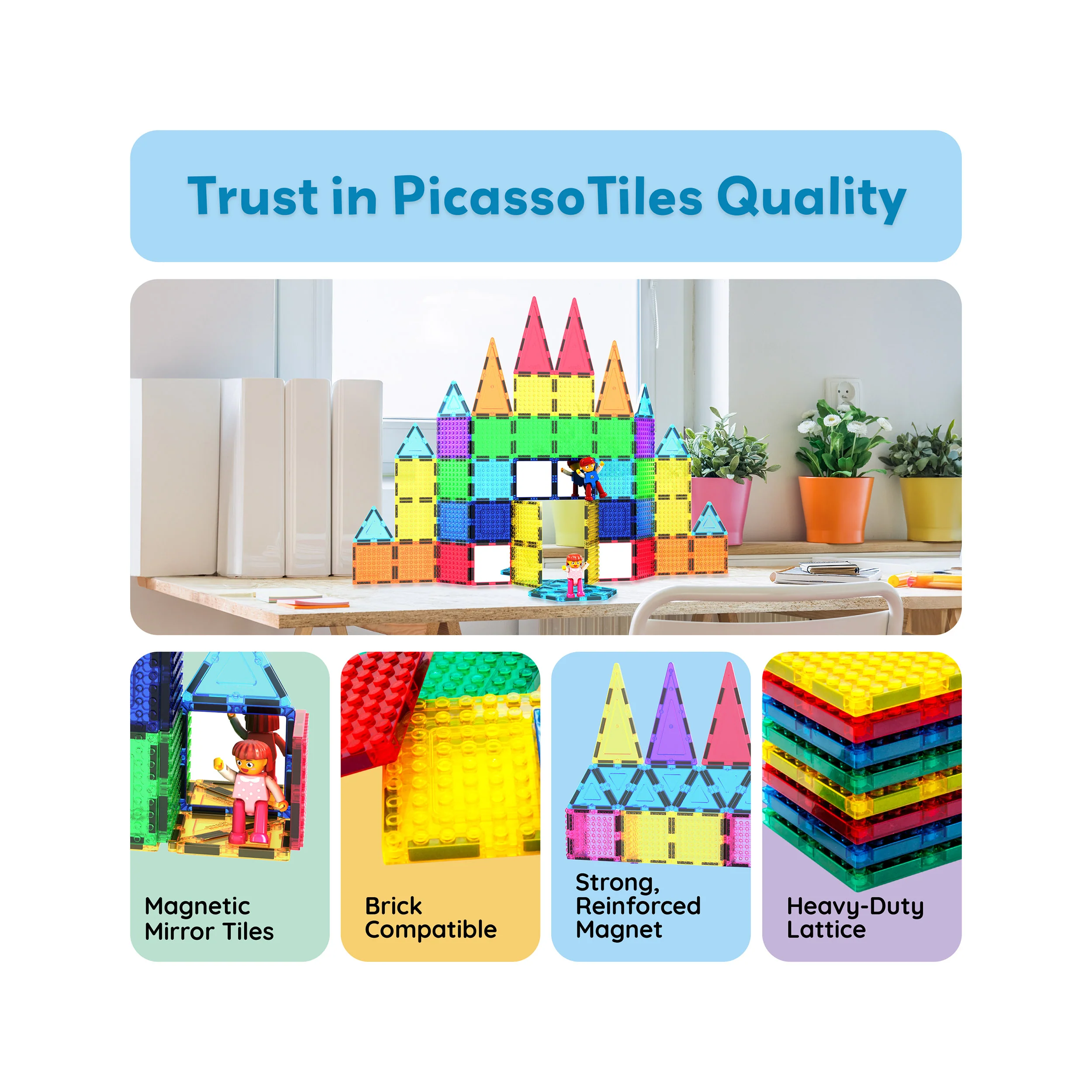 PicassoTiles Magnetic Tile Brick Block STEM Learning Set - Image 8