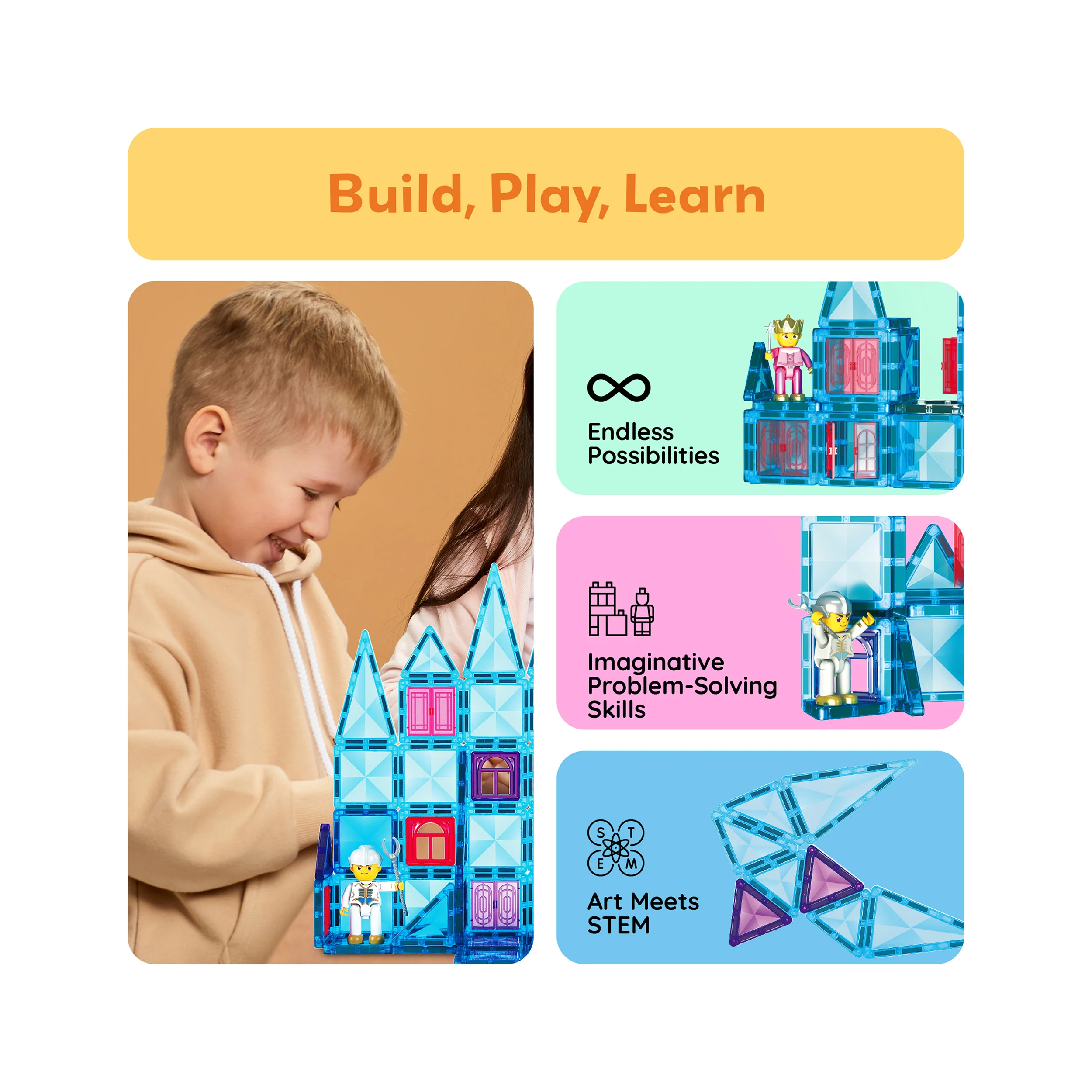 PicassoTiles Travel Sized Winter Ice Magnetic Tile Playset - Image 4