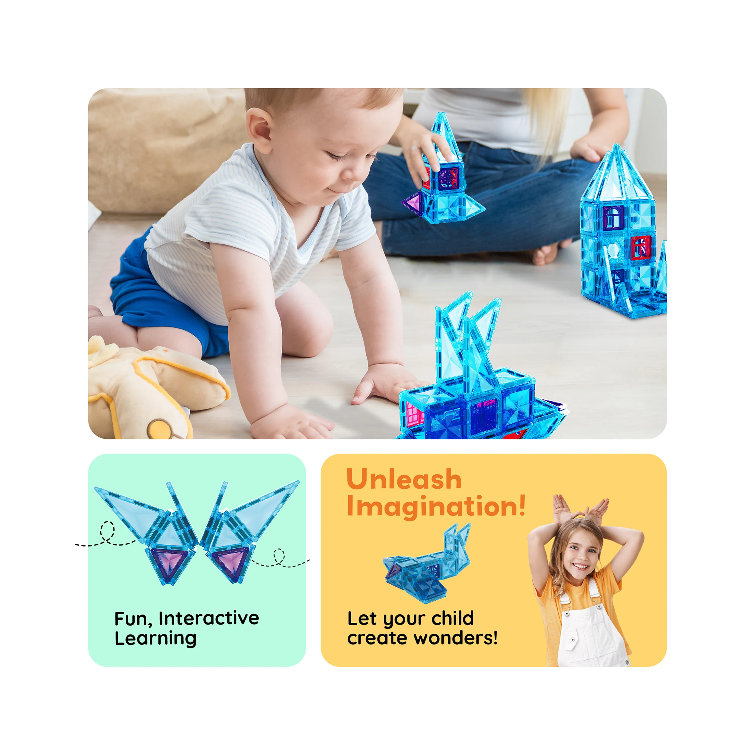 PicassoTiles Travel Sized Winter Ice Magnetic Tile Playset - Image 5