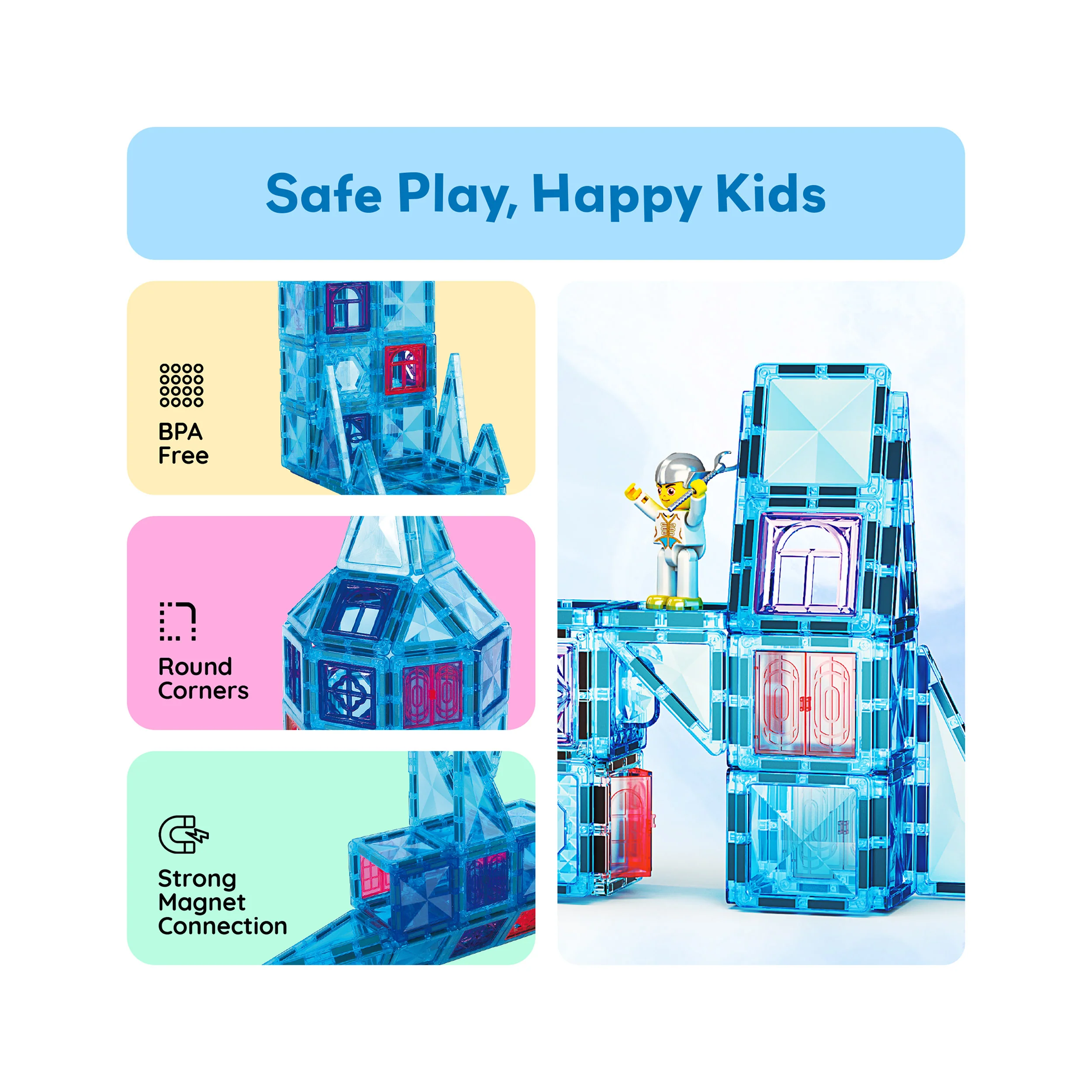 PicassoTiles Travel Sized Winter Ice Magnetic Tile Playset - Image 6