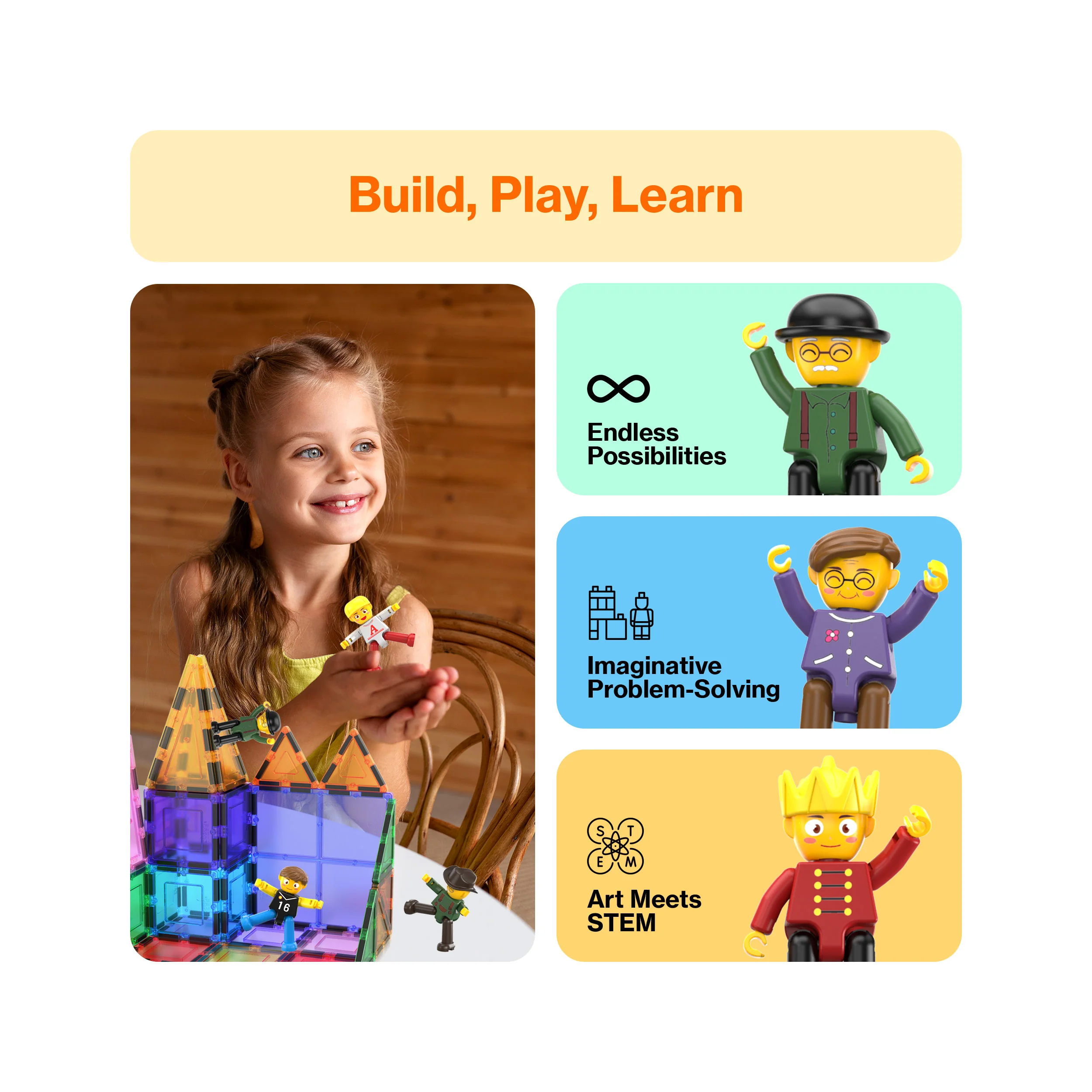 PicassoTiles 8pc Character Action Figure Multi Pack Set - Image 4