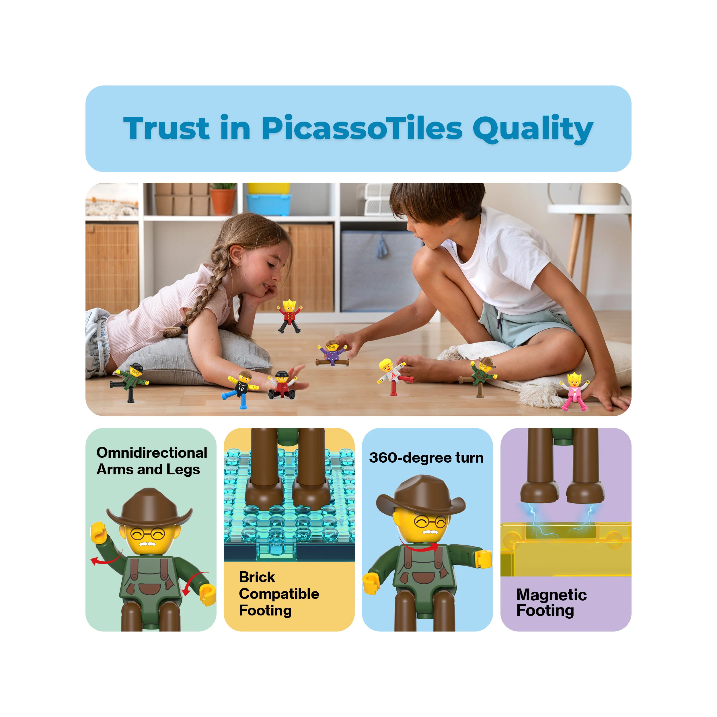 PicassoTiles 8pc Character Action Figure Multi Pack Set - Image 5