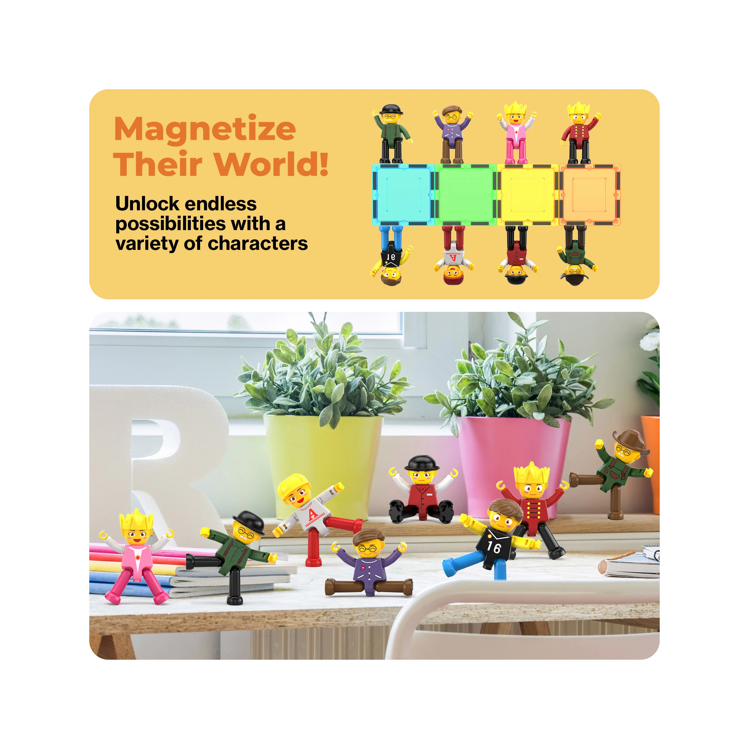 PicassoTiles 8pc Character Action Figure Multi Pack Set - Image 7