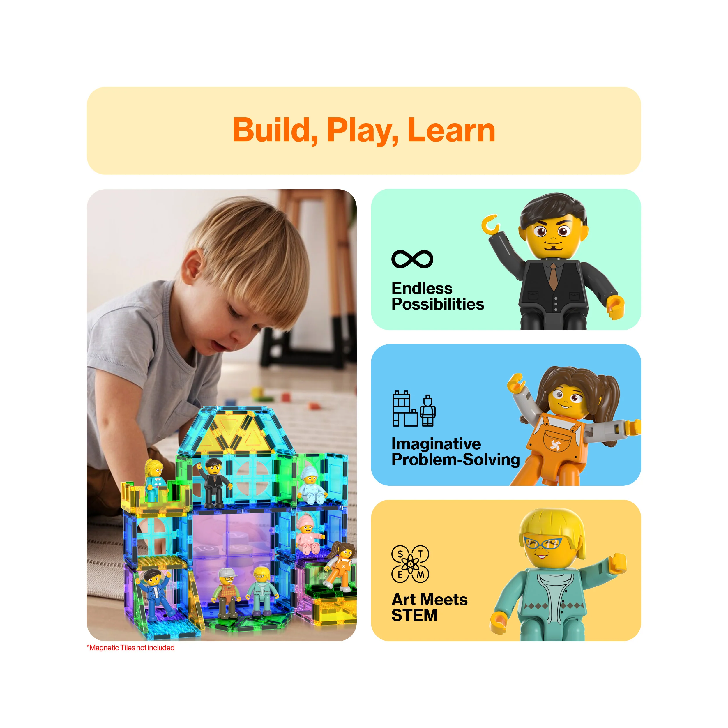 PicassoTiles Family Character Action Figure Magnet Toys - Image 4