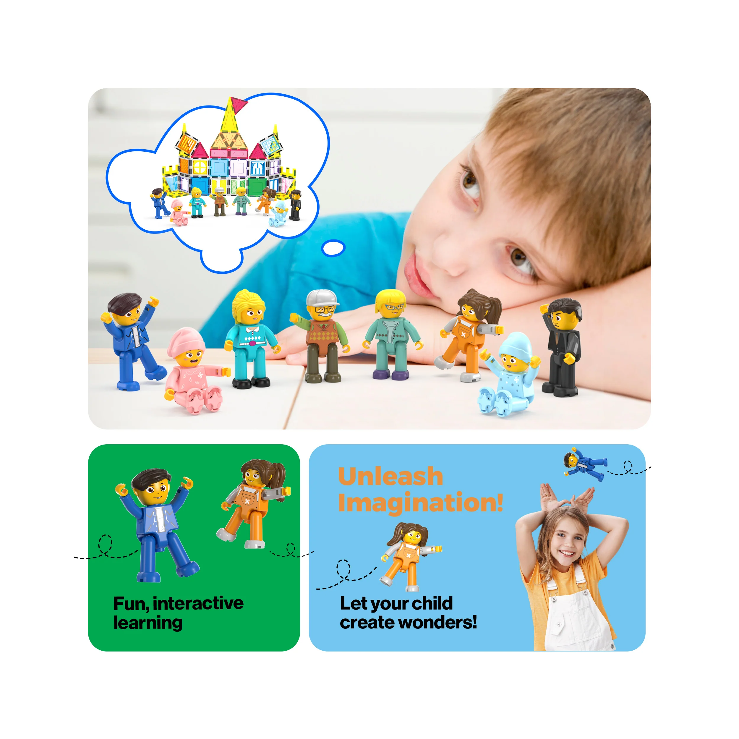 PicassoTiles Family Character Action Figure Magnet Toys - Image 5
