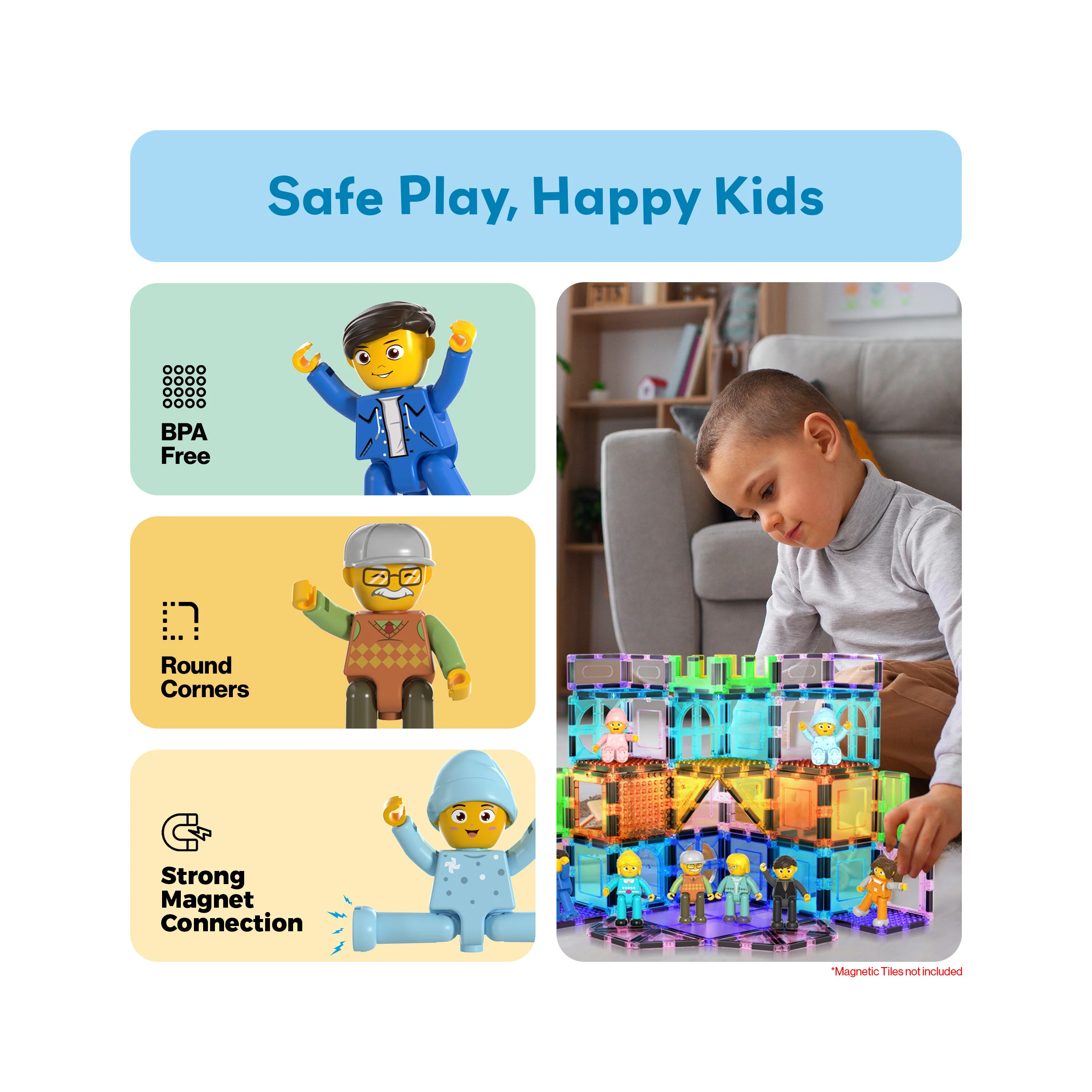 PicassoTiles Family Character Action Figure Magnet Toys - Image 6