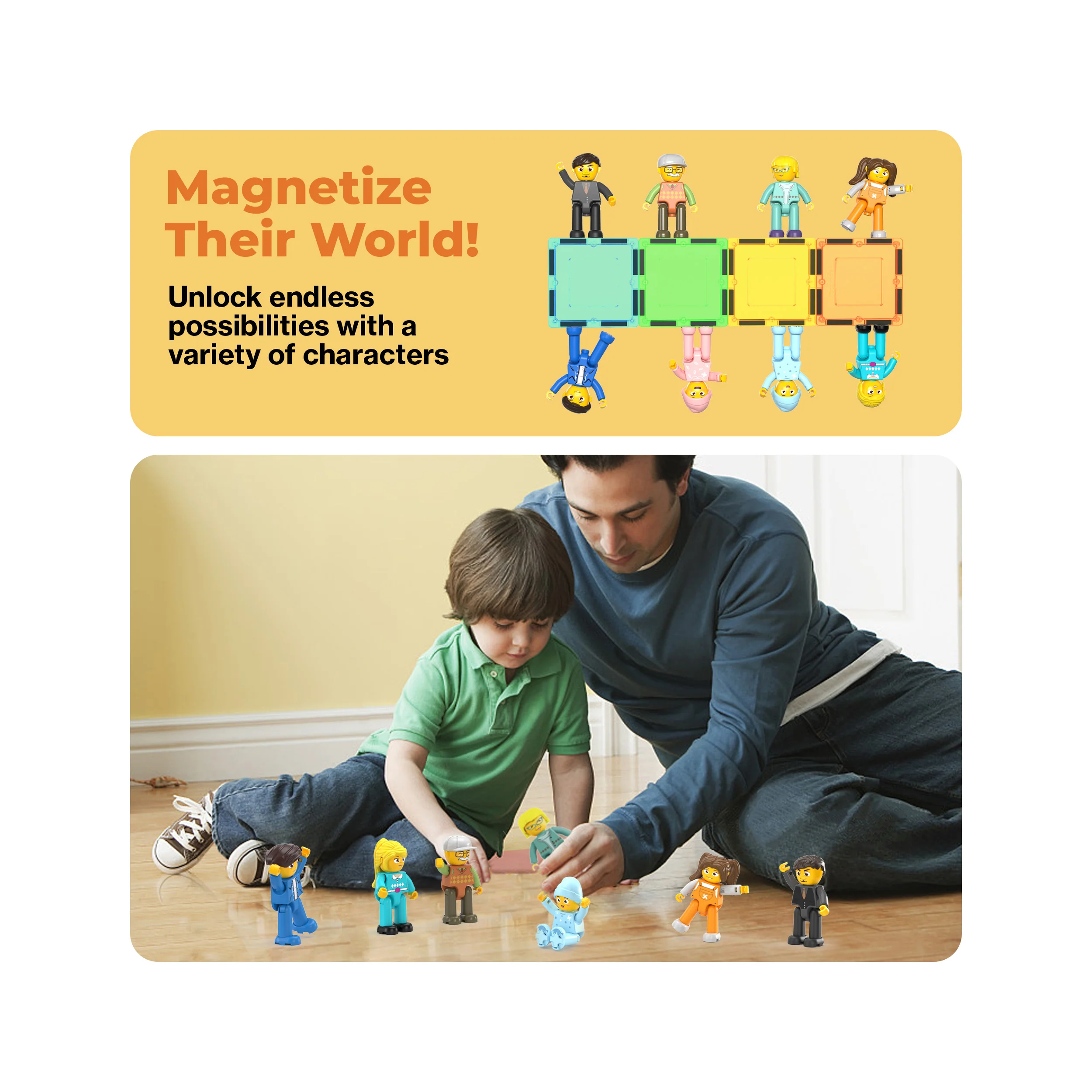 PicassoTiles Family Character Action Figure Magnet Toys - Image 7