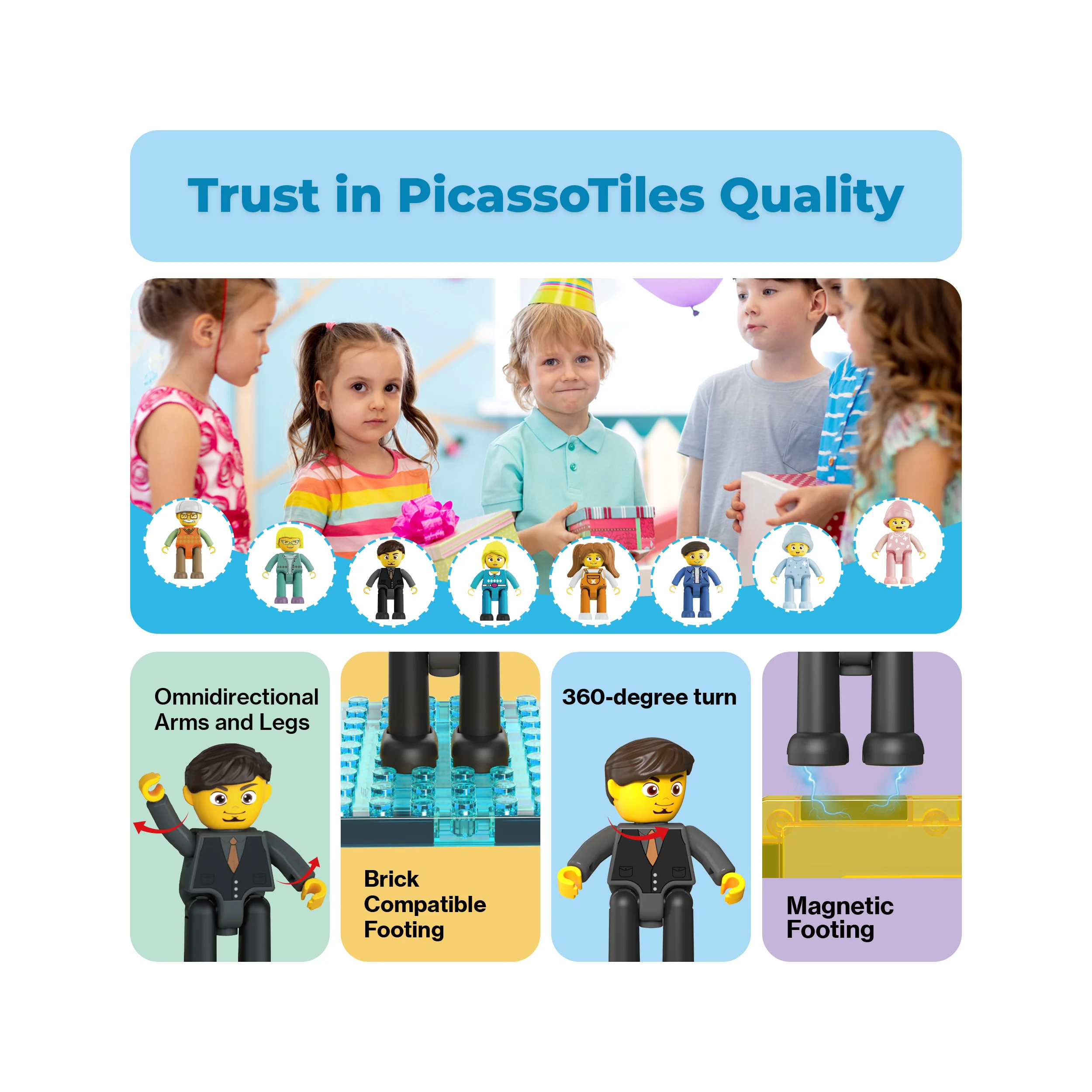 PicassoTiles Family Character Action Figure Magnet Toys - Image 8