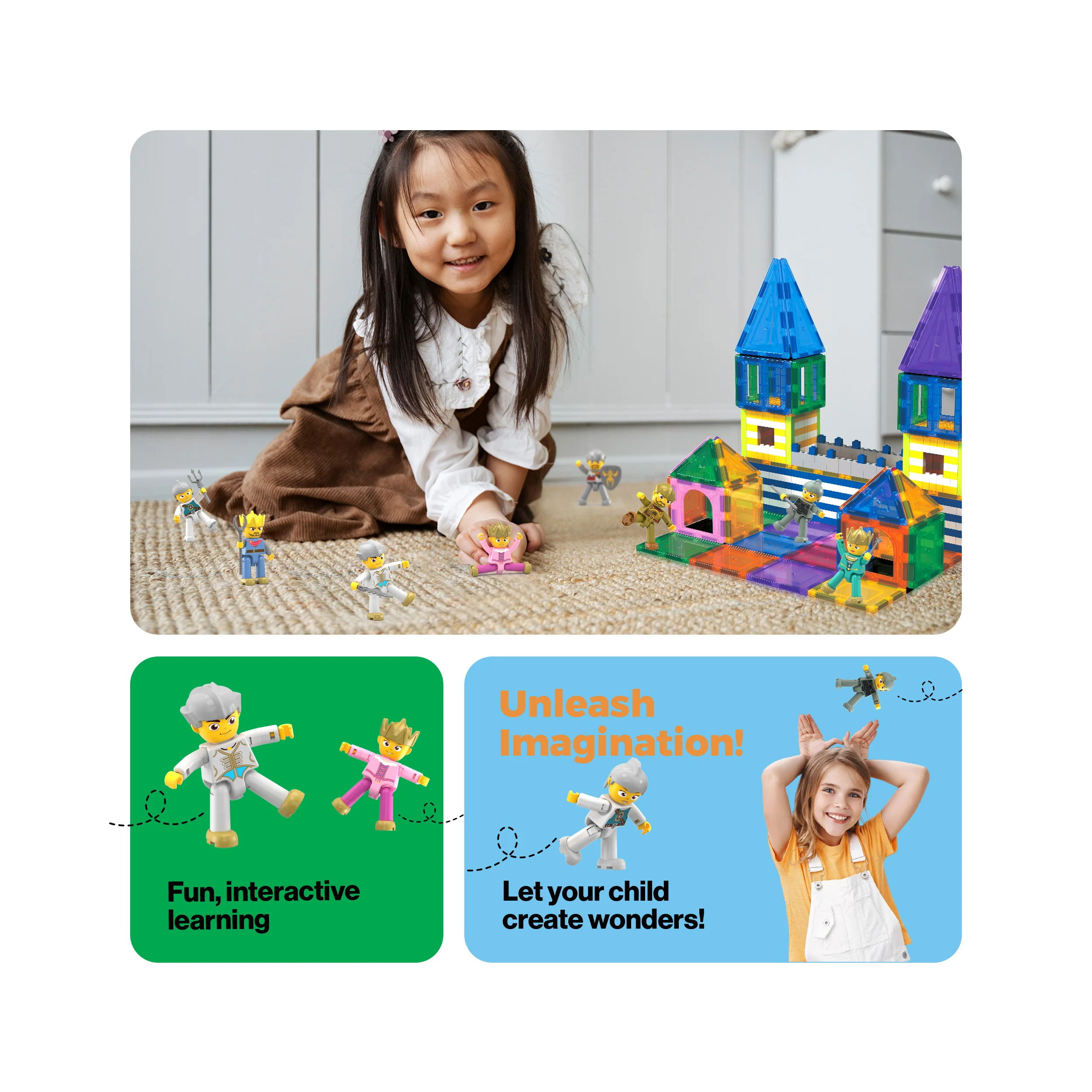 PicassoTiles Medieval King and Knights Magnet Tile Character Figure Set - Image 5