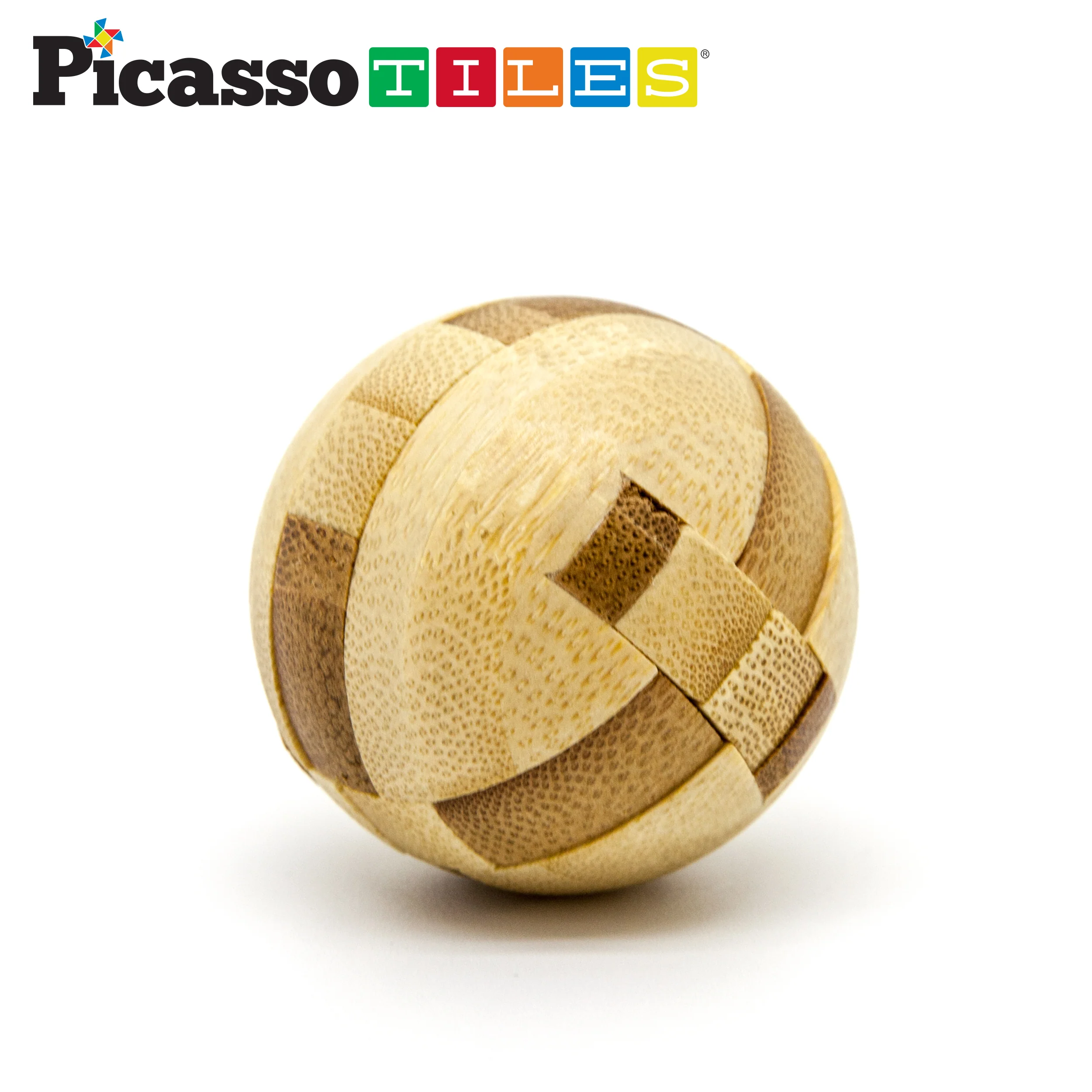 PicassoTiles 8 Style Wooden Burr Puzzle Cube, Ball and Barrels - Image 2